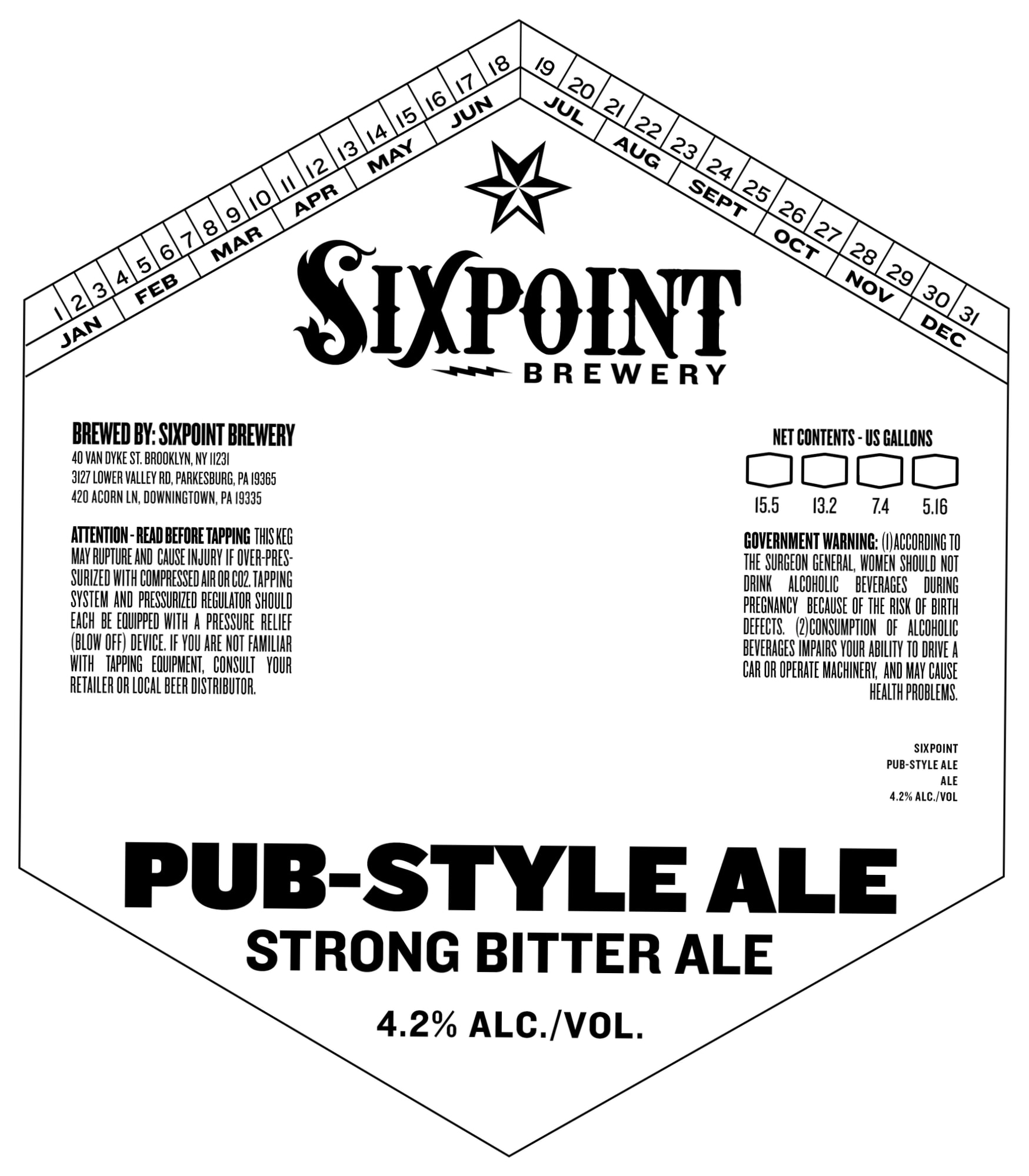 Pub-Style Ale by Sixpoint Brewery - beer label