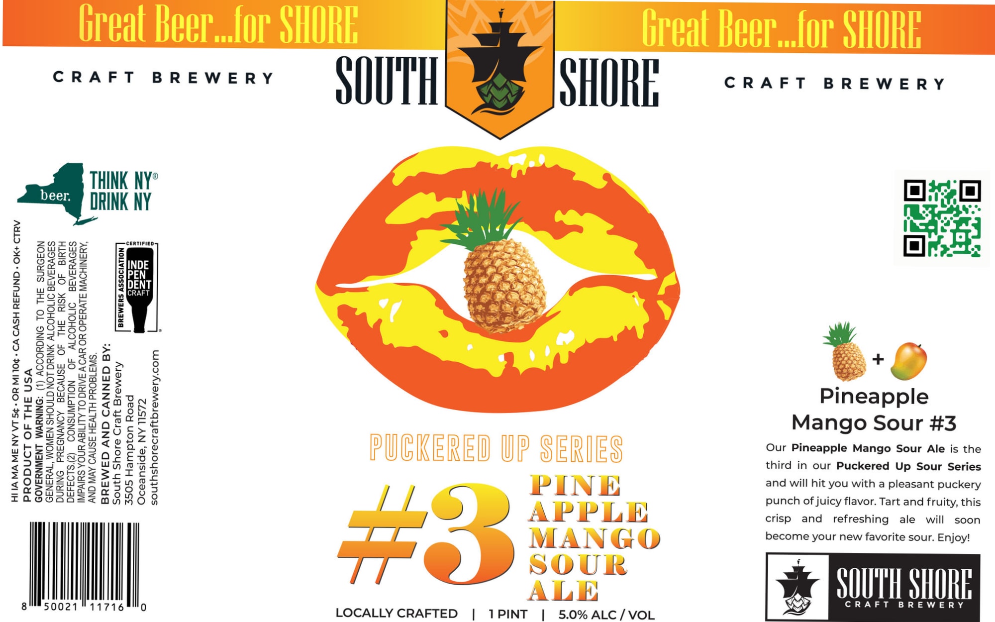 Pucker Up Pineapple Mango Sour #3 by South Shore Craft Brewery - beer label