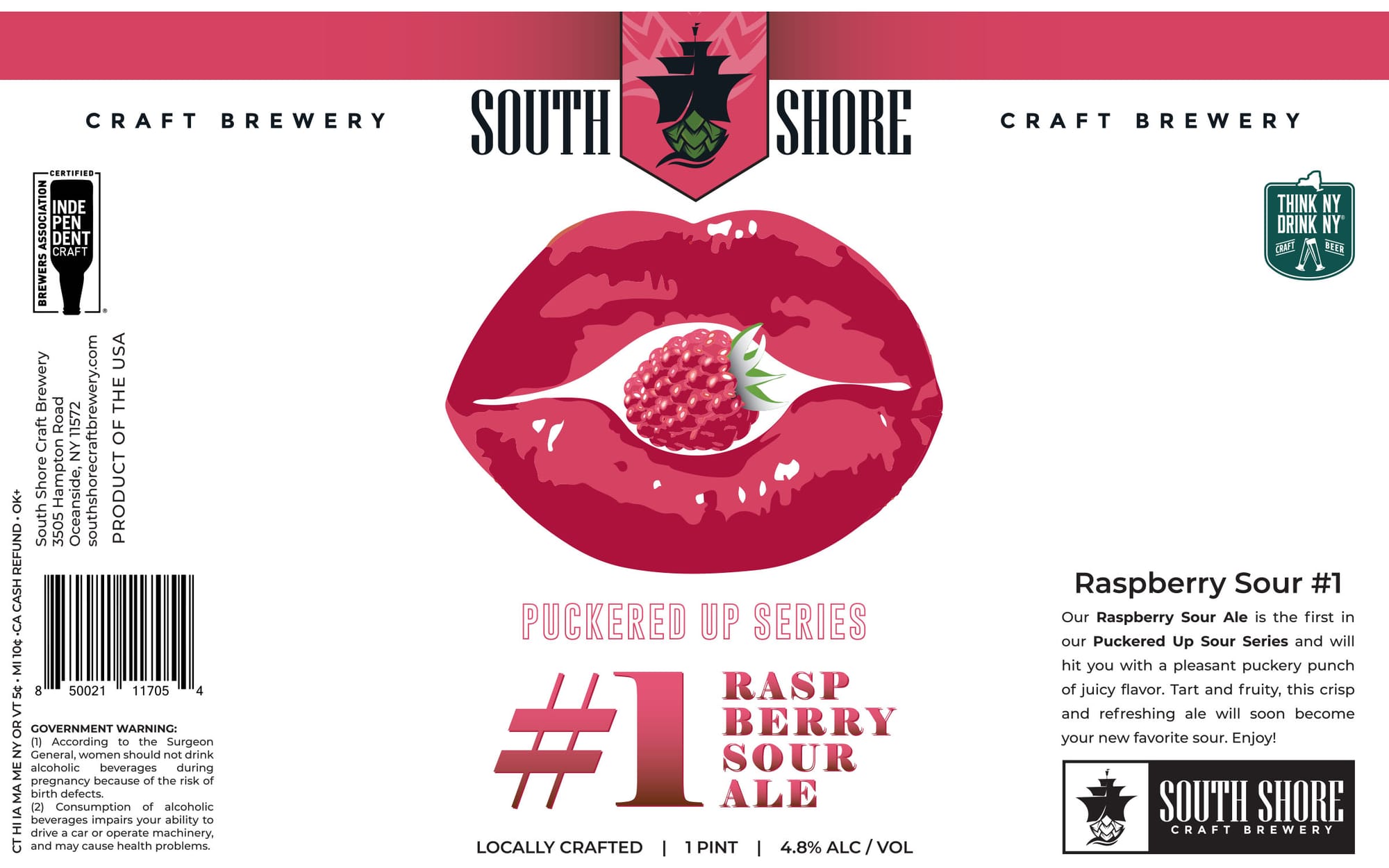 Pucker Up Series #1 Rasp by South Shore Craft Brewery - beer label