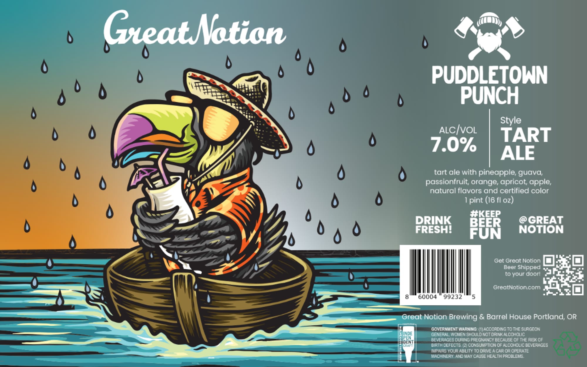 Puddle Town Punch by Great Notion Brewing & Barrel House - beer label
