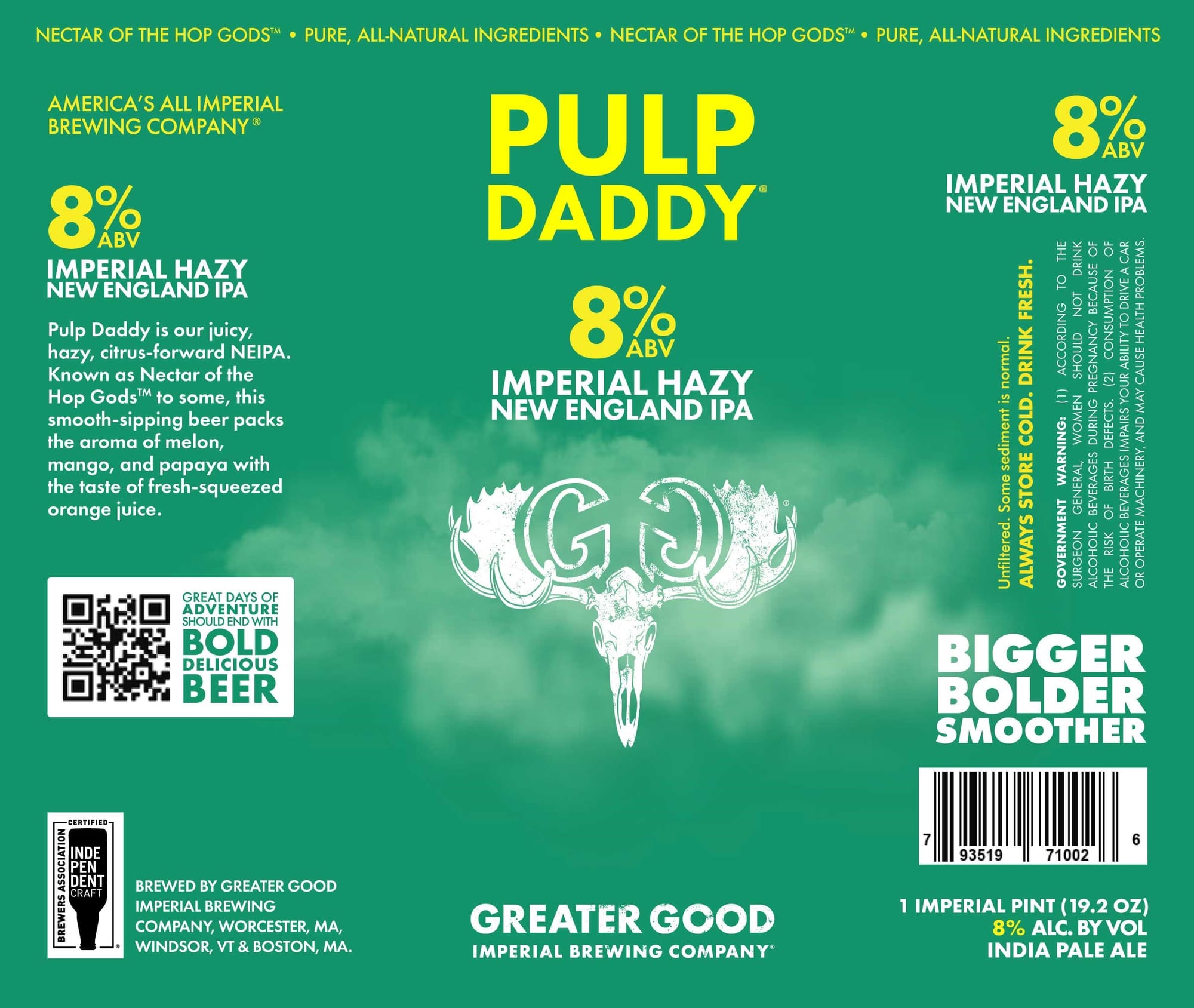 Pulp Daddy by Greater Good Brewing Company - beer label