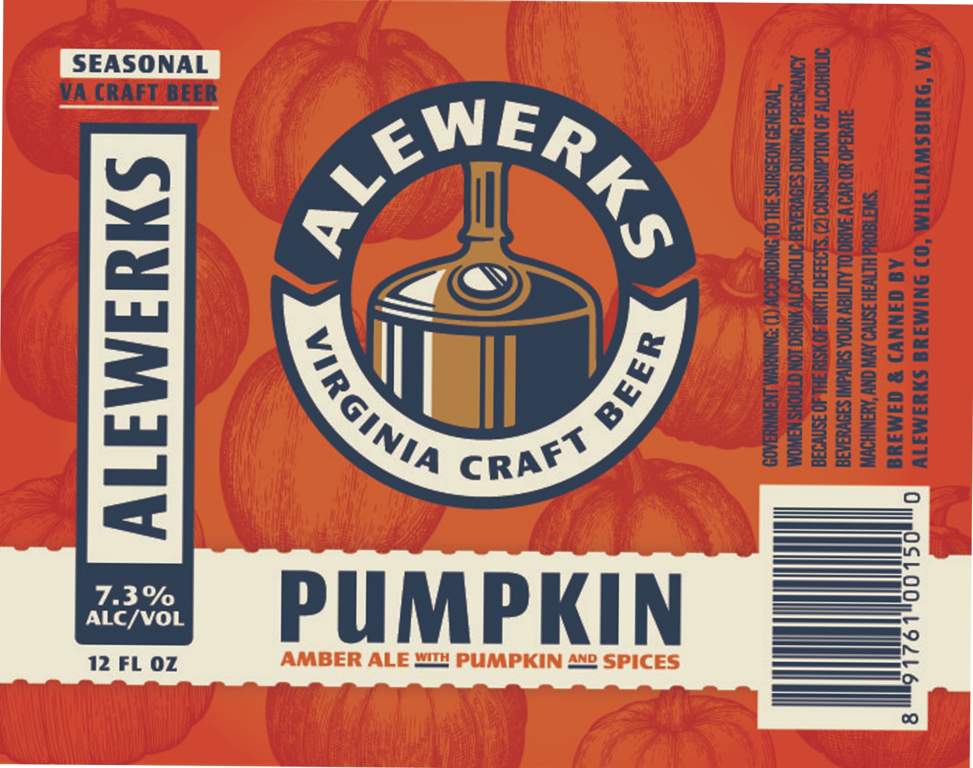 Pumpkin by Alewerks Brewing Co. - beer label