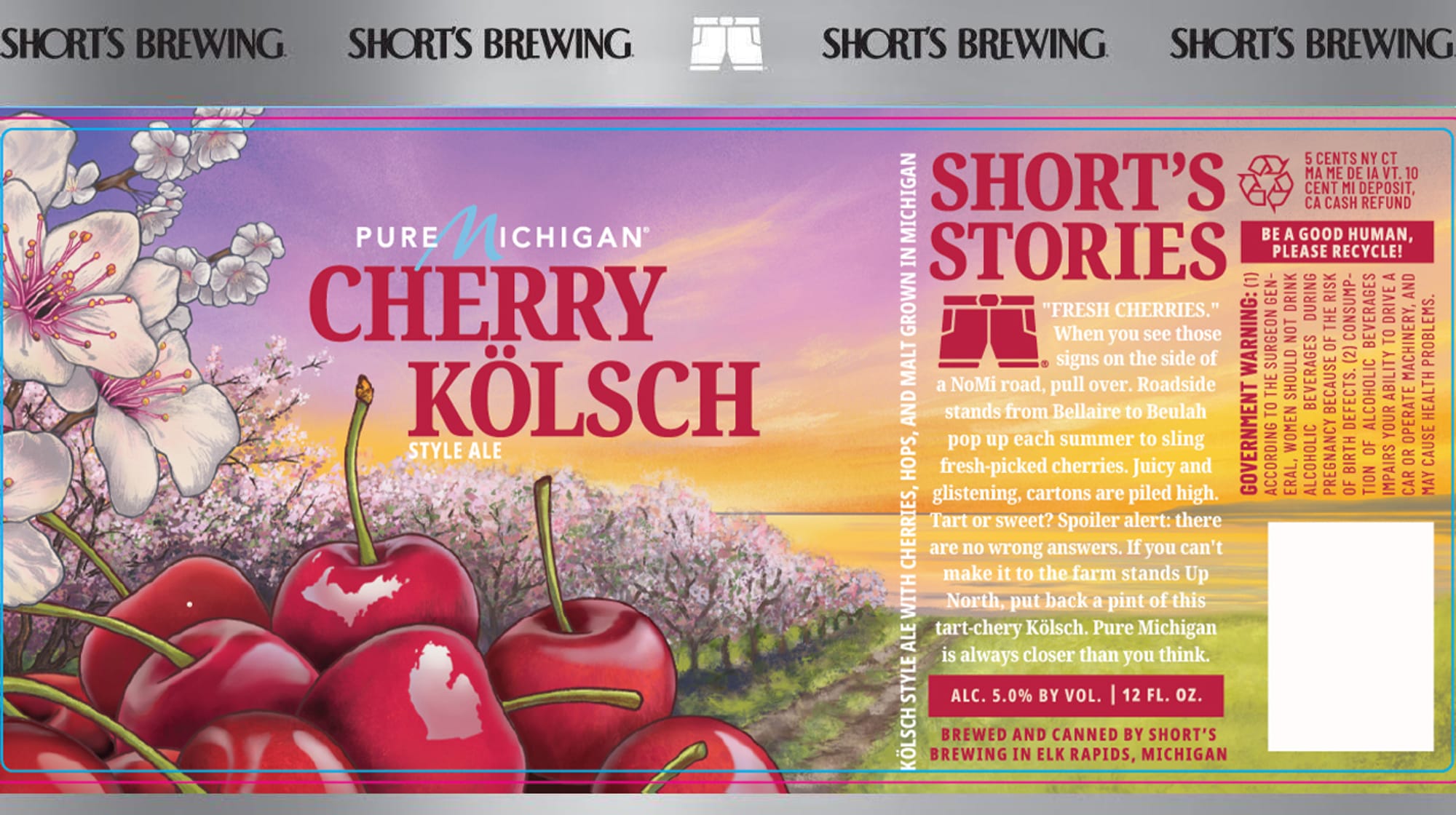 Pure Michigan Cherry Kölsch by Short’s Brewing - beer label