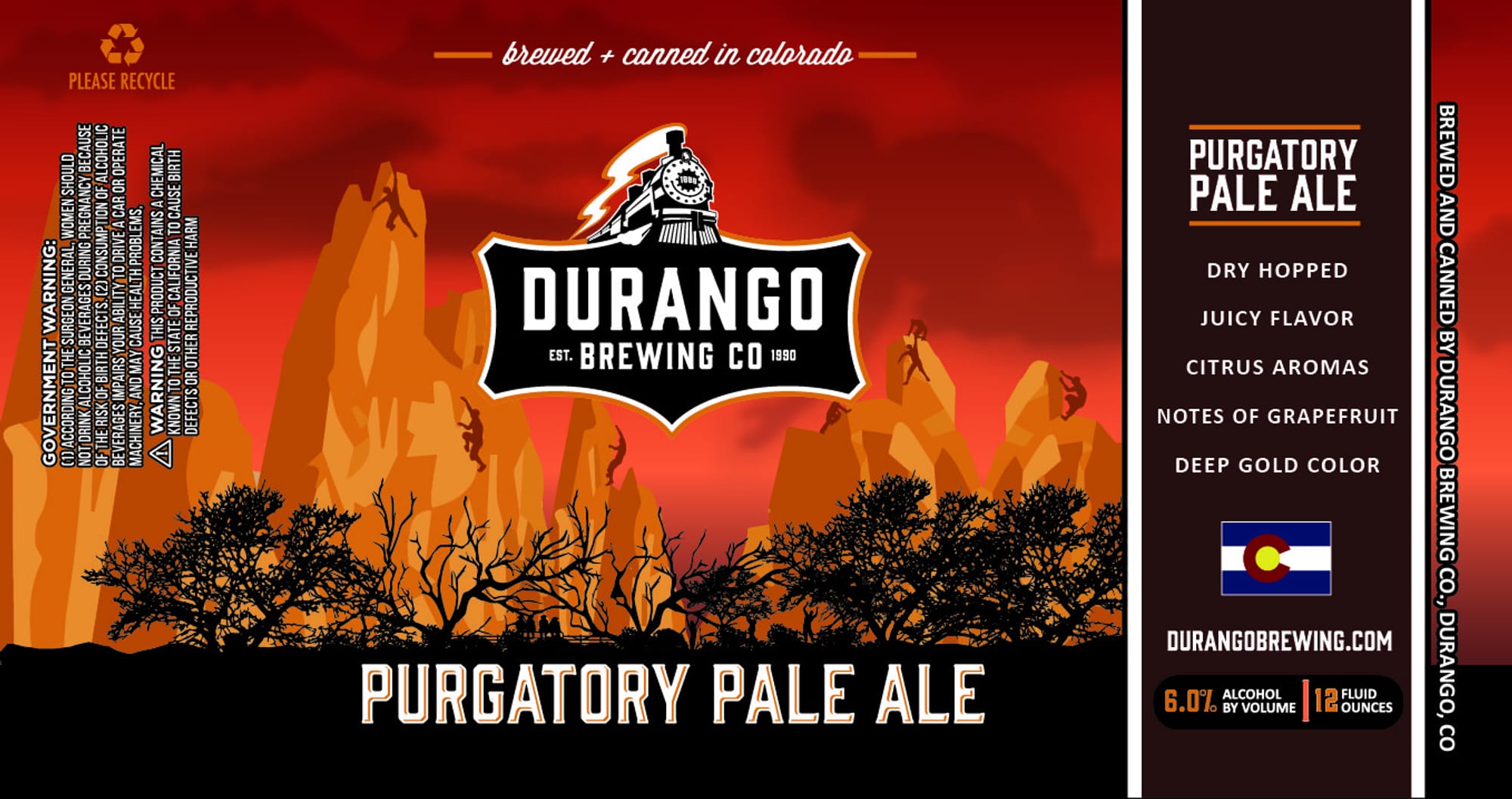 Purgatory Pale Ale by Durango Brewing Co. - beer label