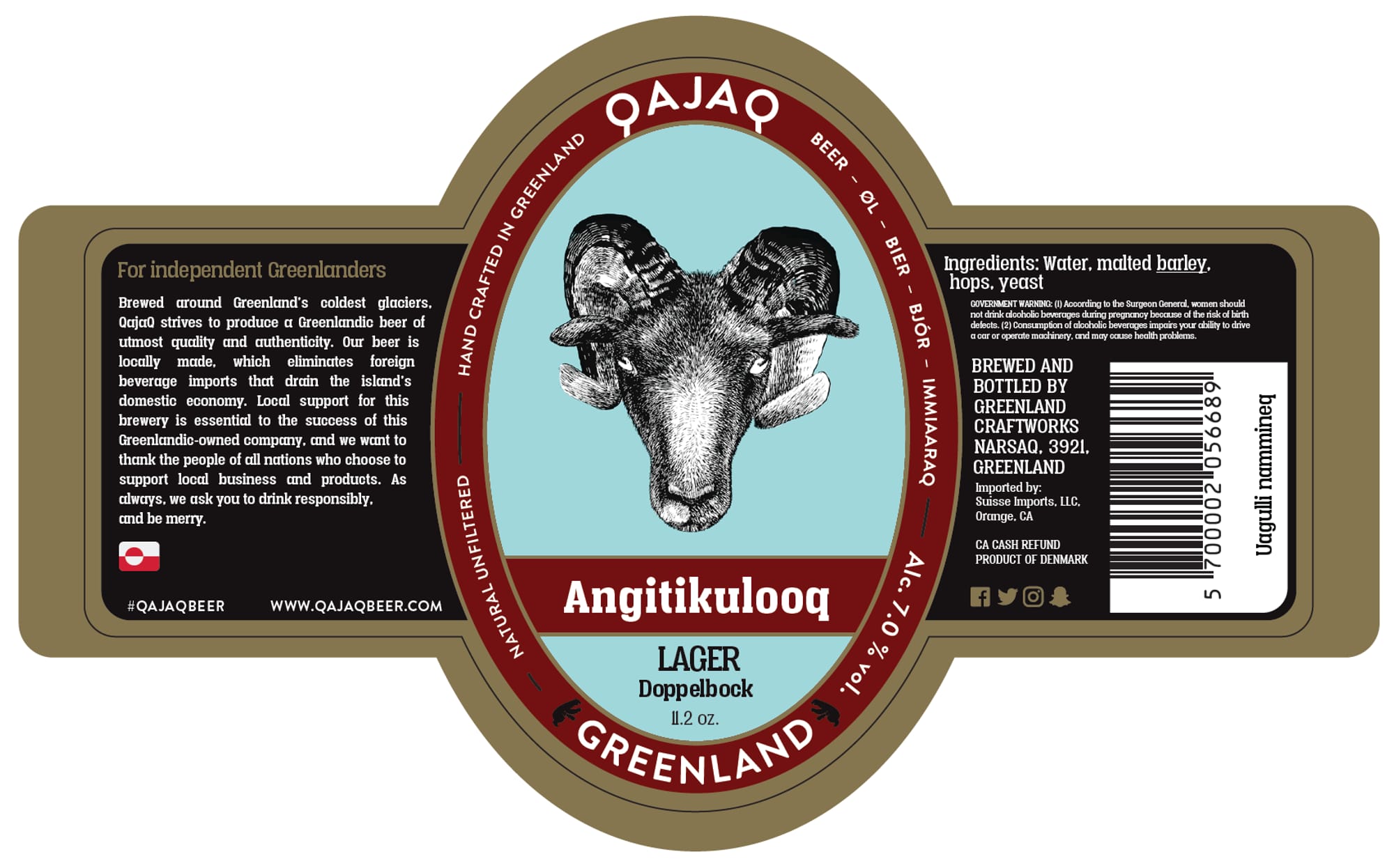 Angiktilooq by Qajaq Beer - beer label