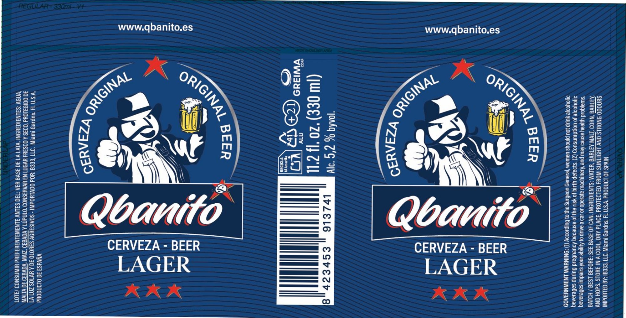 Qbanito Original Lager by Qbanito Imports LLC - beer label