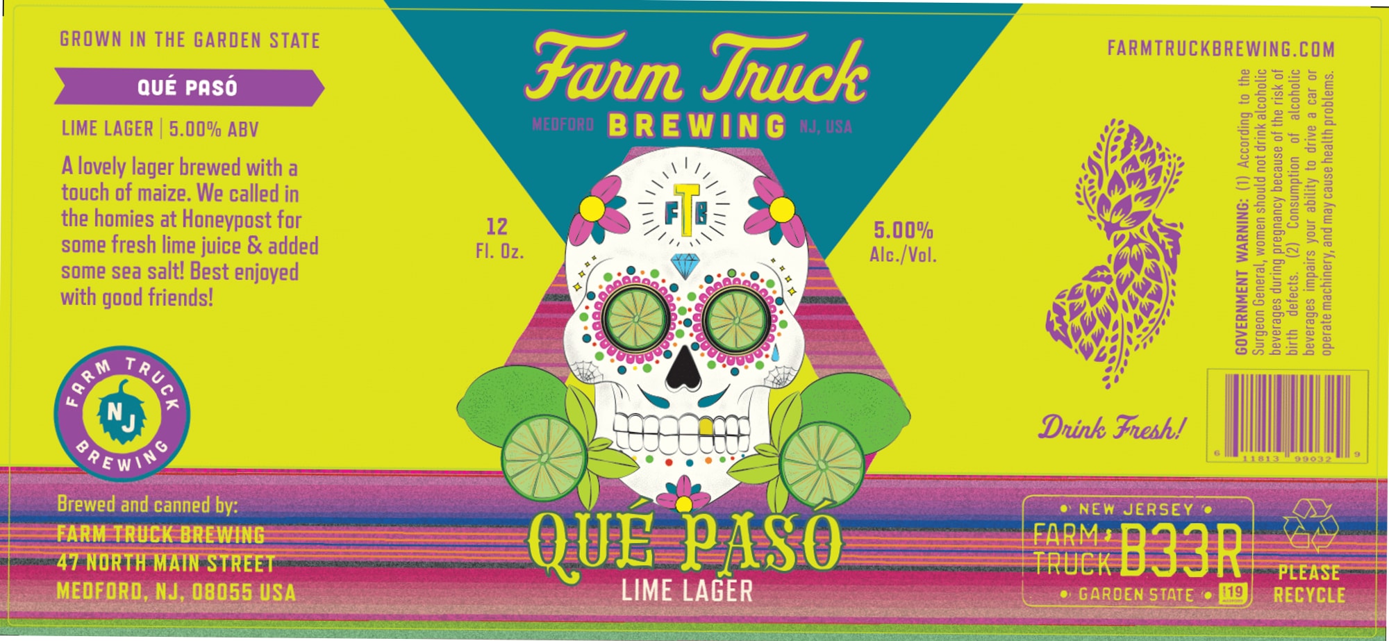 Qué Paso by Farm Truck Brewing - beer label