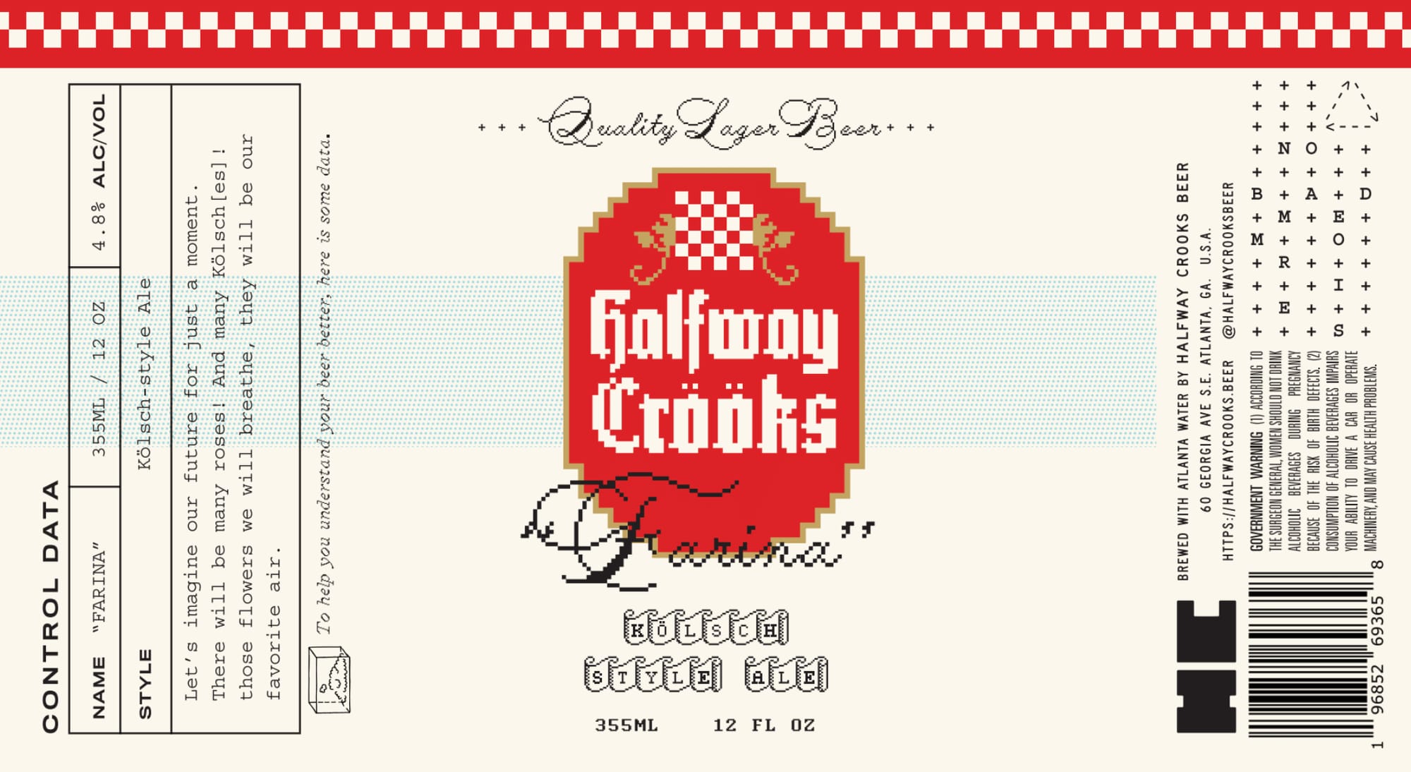 Quality Lager Beer by Halfway Crooks Beer - beer label