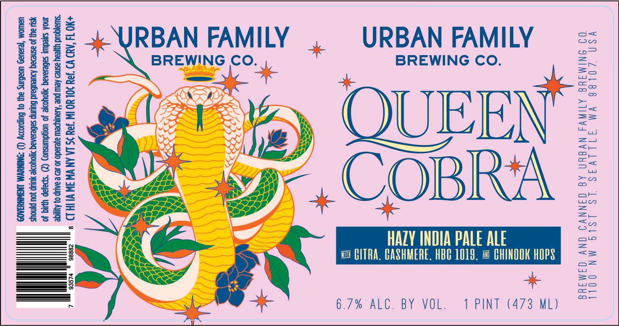 Queen Cobra by Urban Family Brewing Co. - beer label