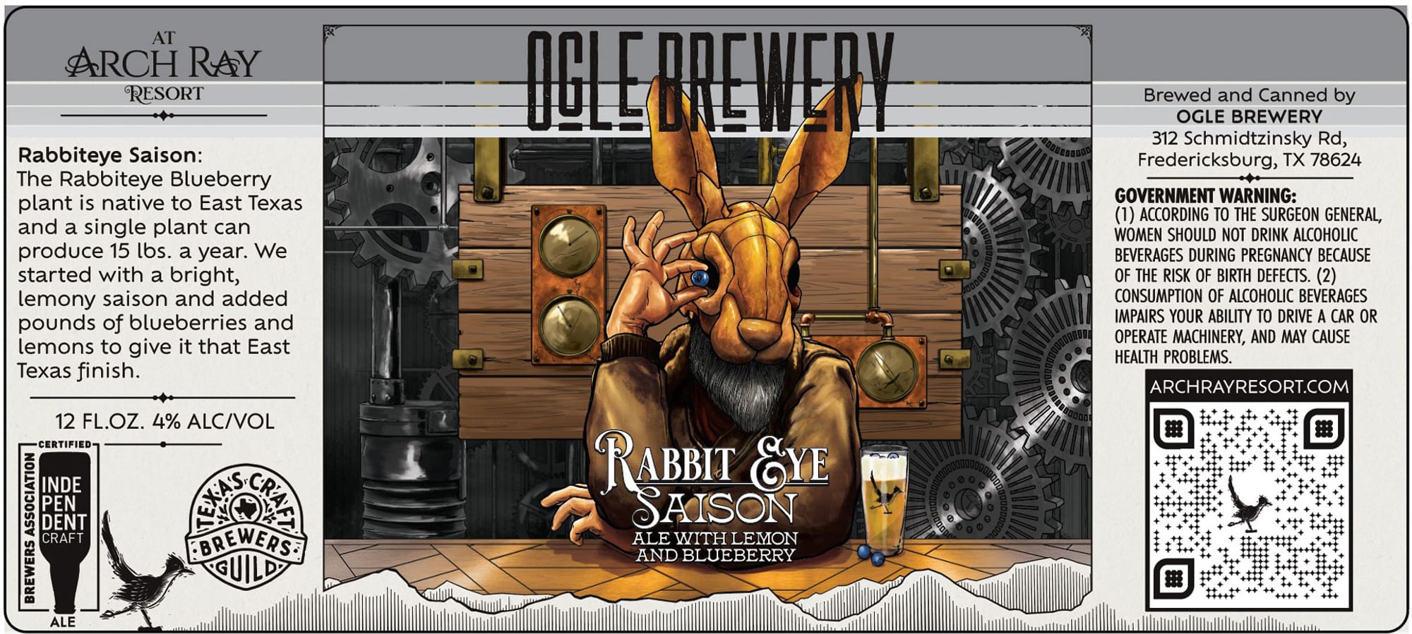 Rabbit Eye Saison by Ogle Brewery - beer label