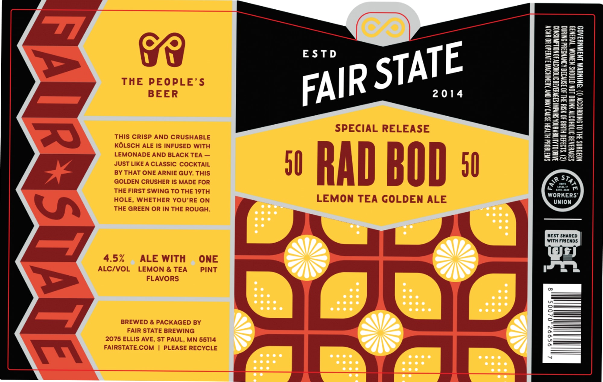 Rad Bod by Fair State Brewing - beer label