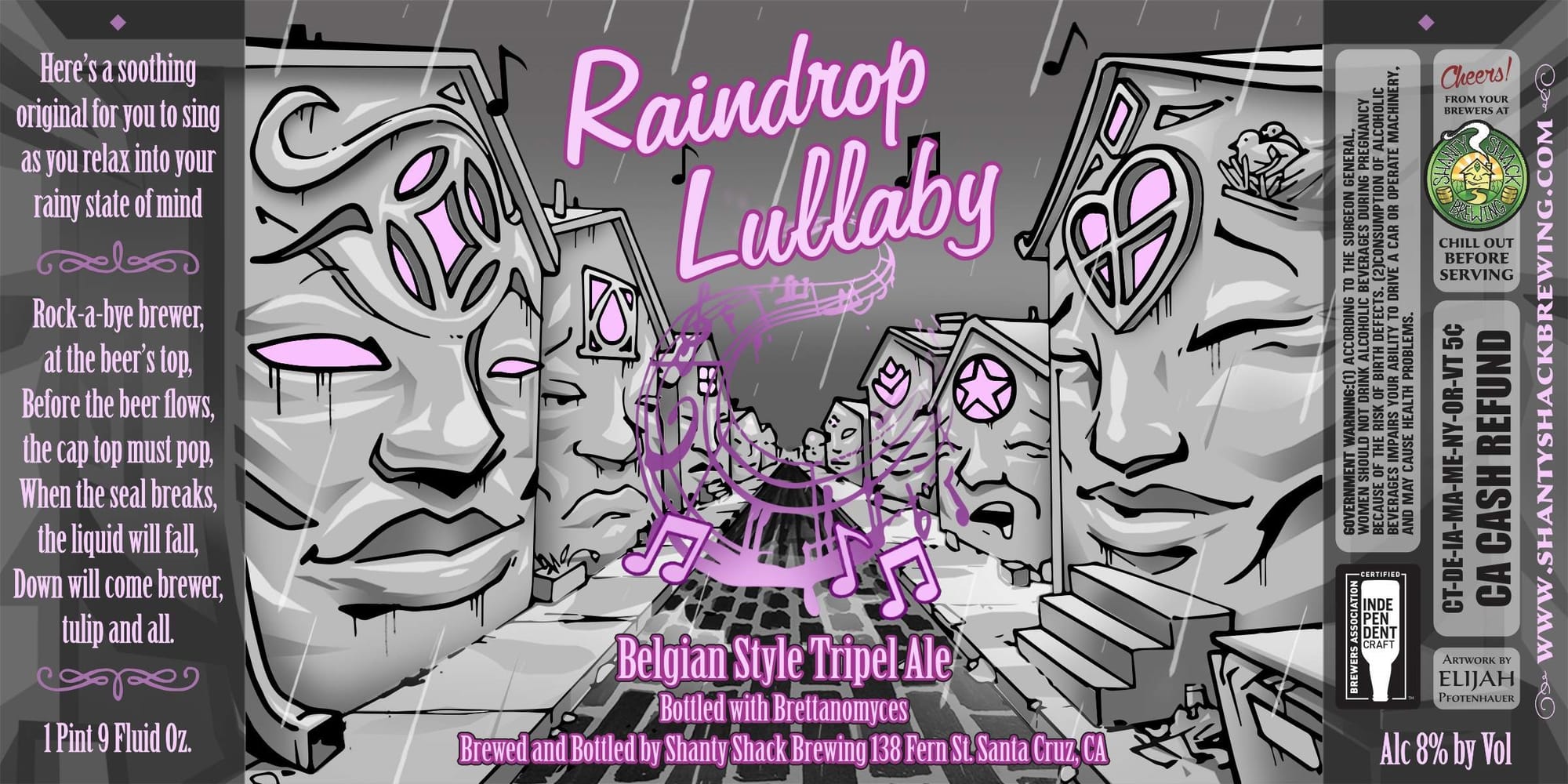 Raindrop Lullaby by Shanty Shack Brewing - beer label