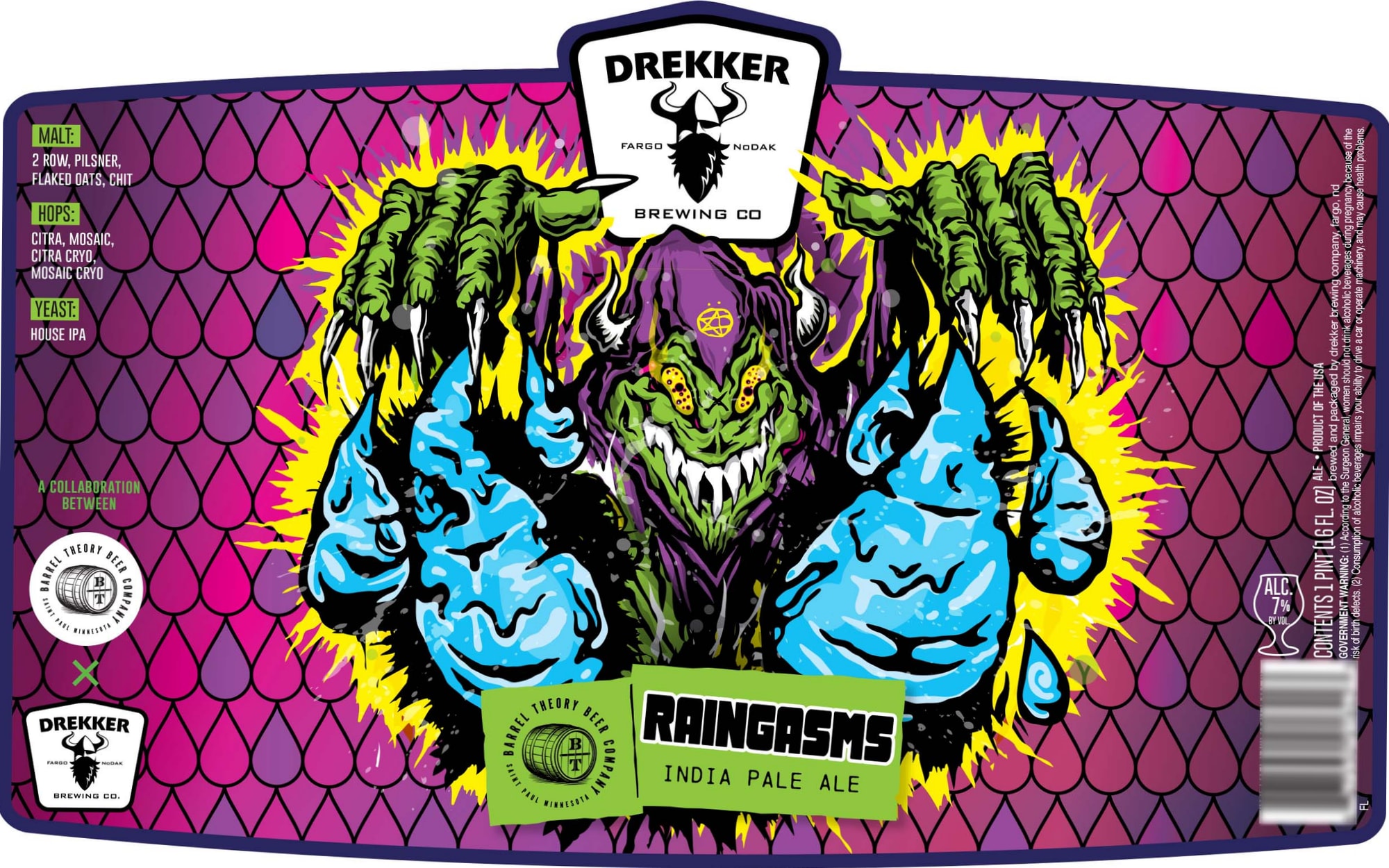 RainGasm by Drekker Brewing Co. - beer label
