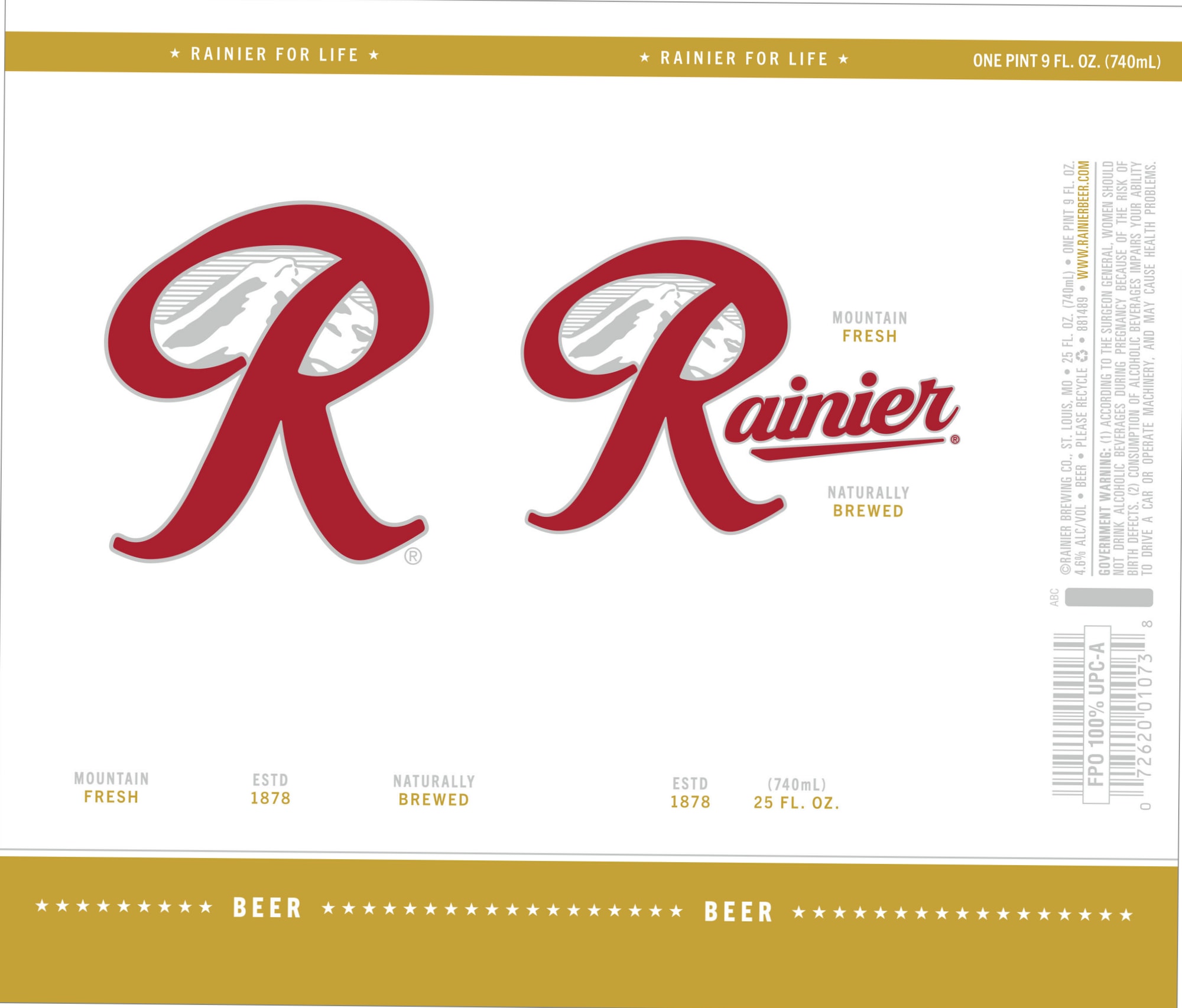 Rainier Pale Brew by Rainier Brewing Co. - beer label
