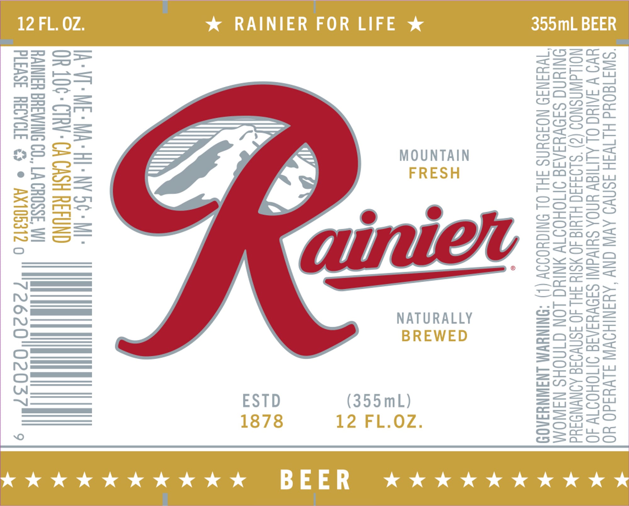 Rainier by Rainier Brewing Co. - beer label