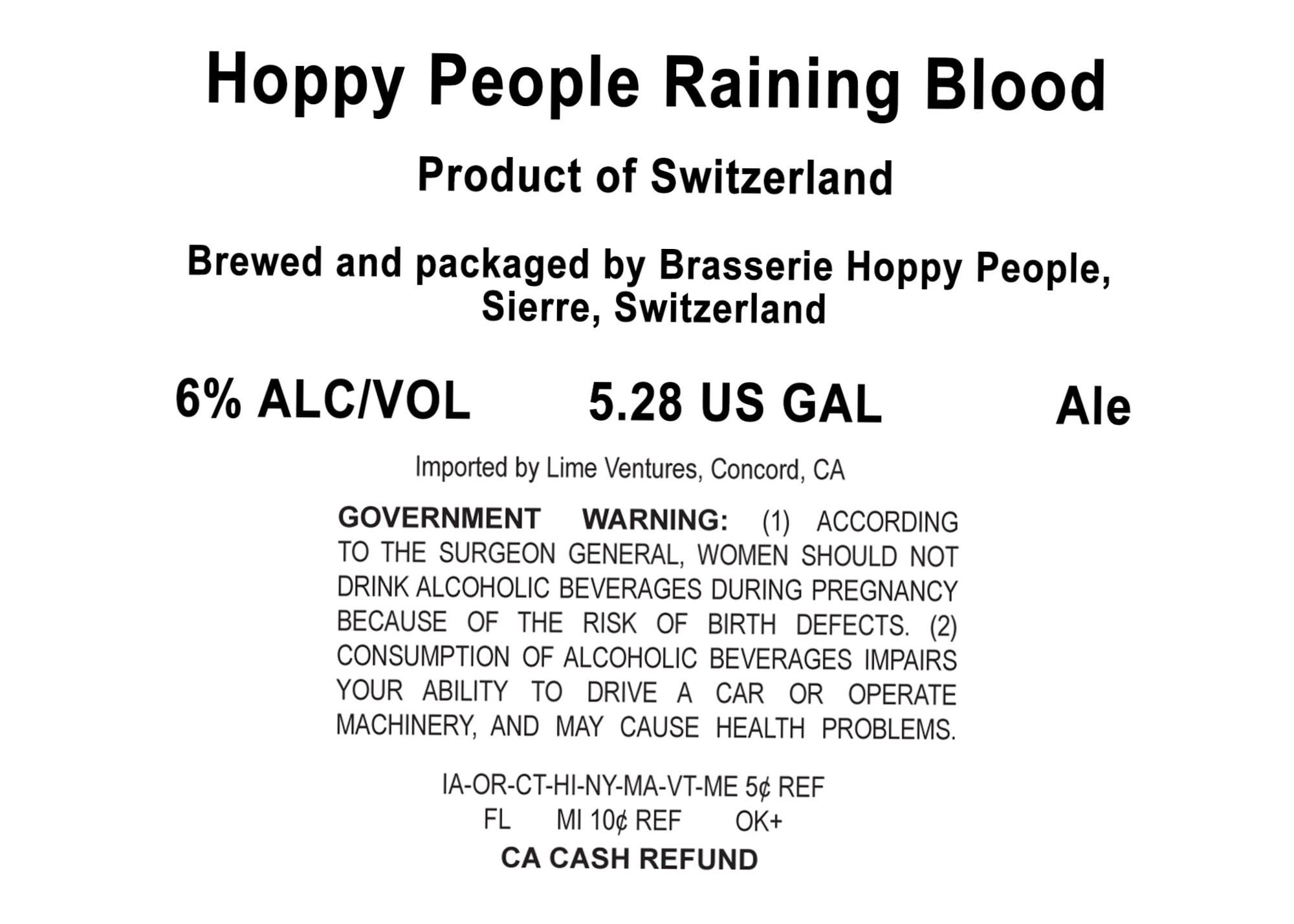 Raining Blood by Hoppy People - beer label