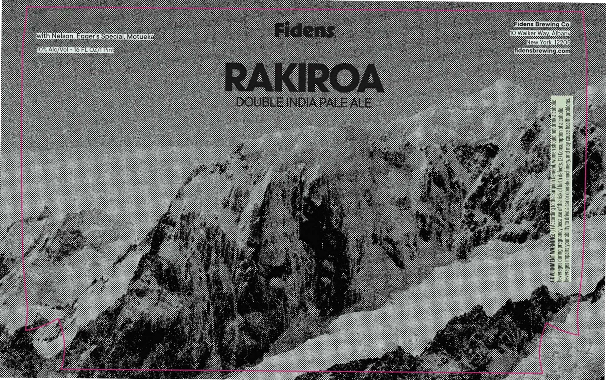 Rakiroa by Fidens Brewing Co. - beer label