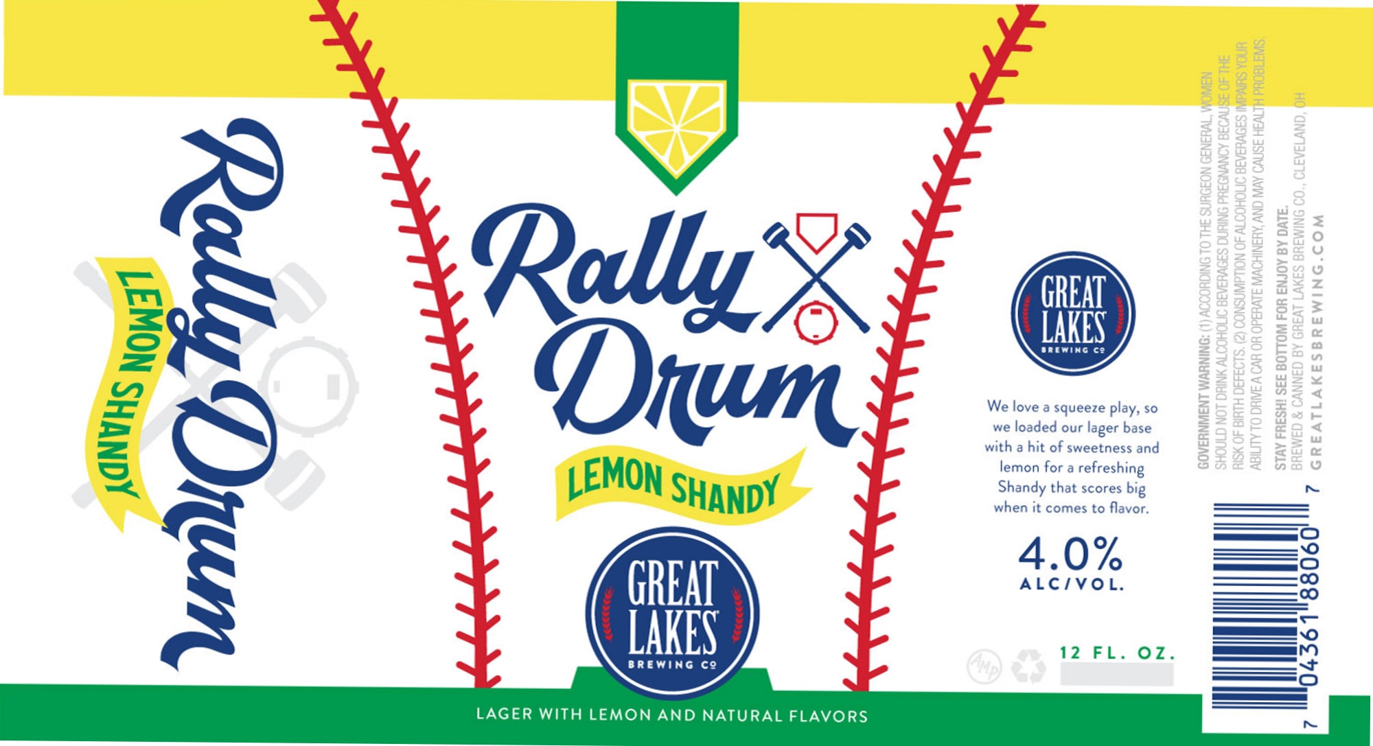 Rally Drum Lemon Shandy by Great Lakes Brewing Co. - beer label
