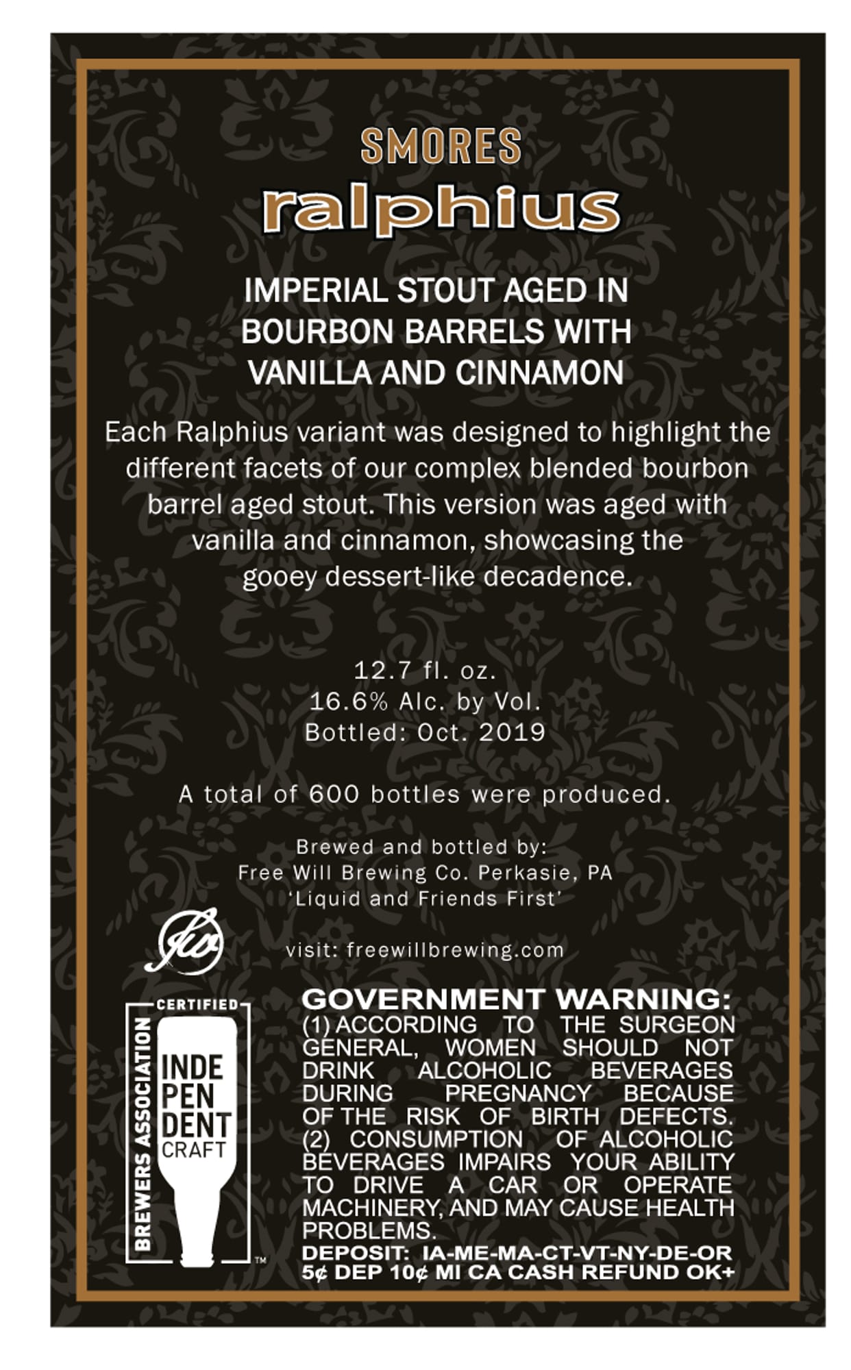 Ralphius by Free Will Brewing - beer label