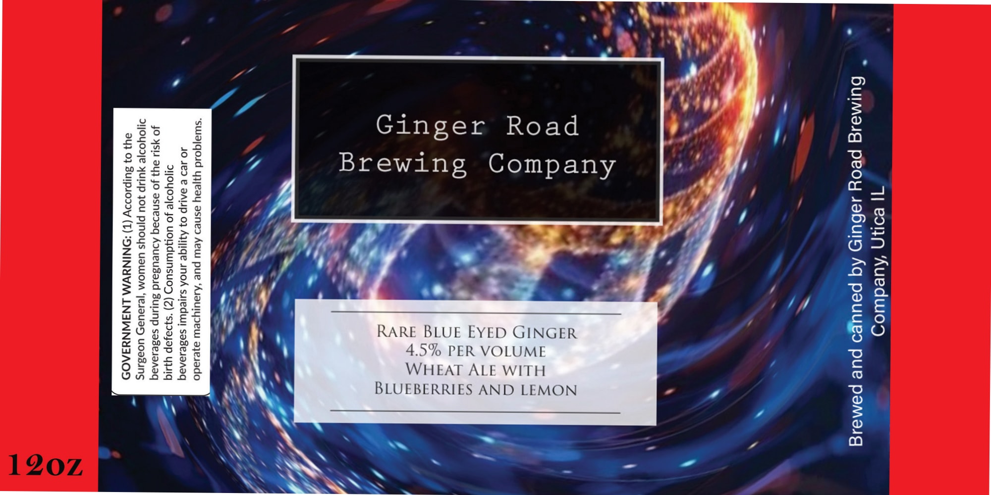 Rare Blue Eyed Ginger by Ginger Road Brewing Company - beer label