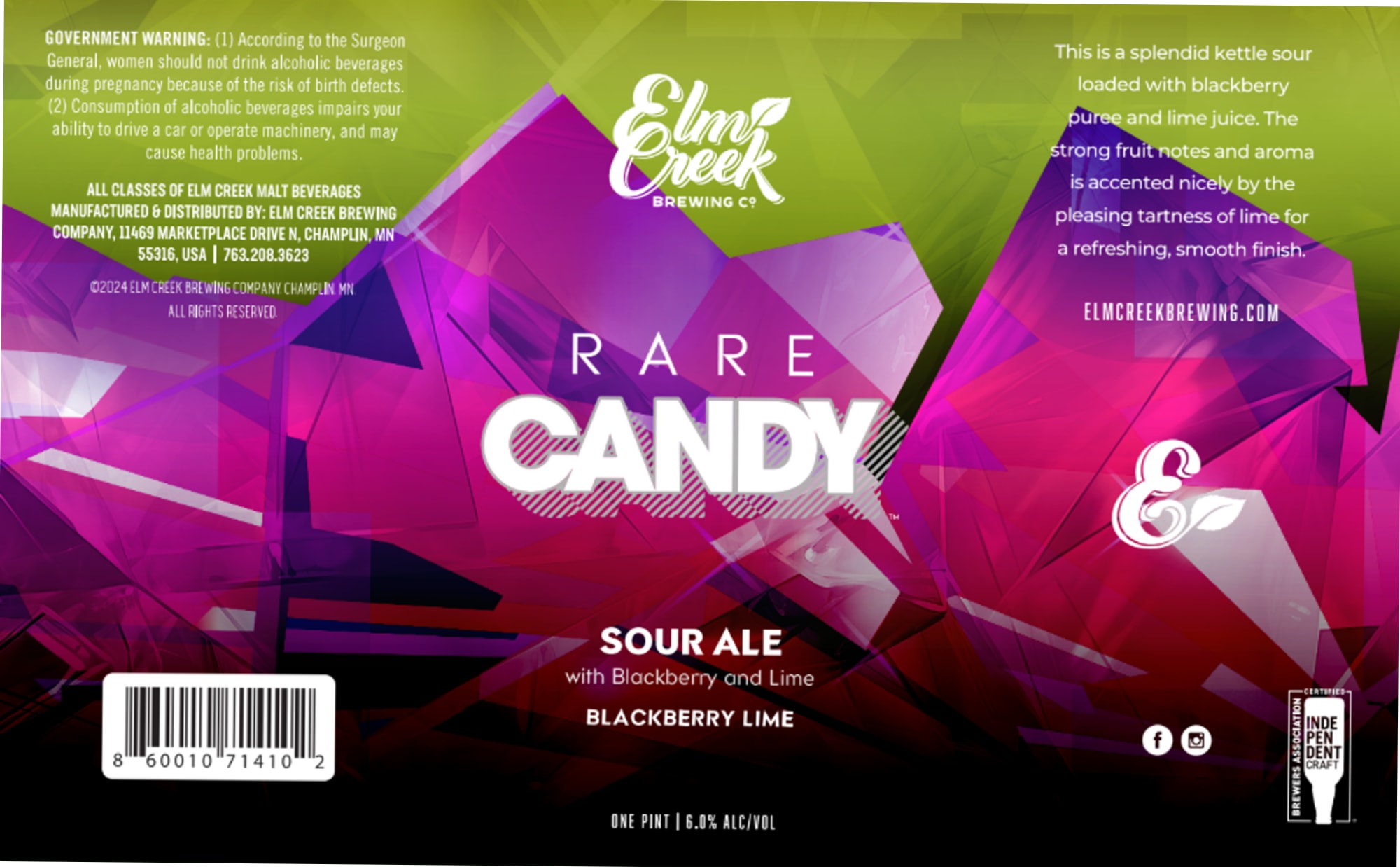 Rare Candy by Elm Creek Brewing Co. - beer label