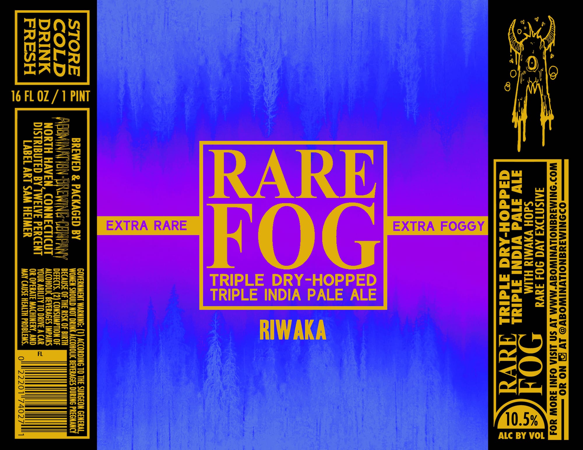 Rare Fog by Abomination Brewing Company - beer label