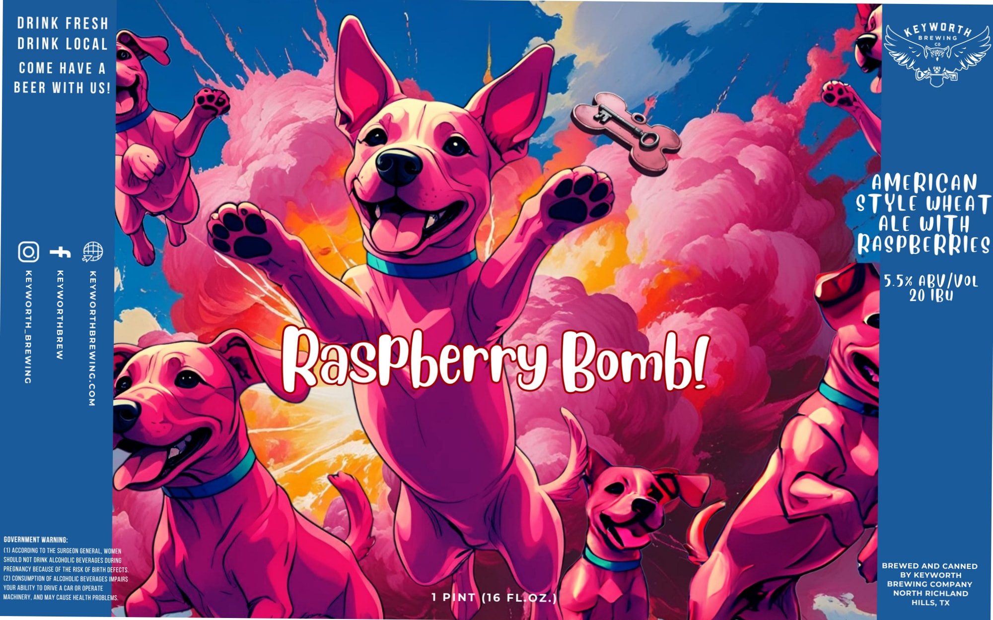 Raspberry Bomb! by Keyworth Brewing Company - beer label