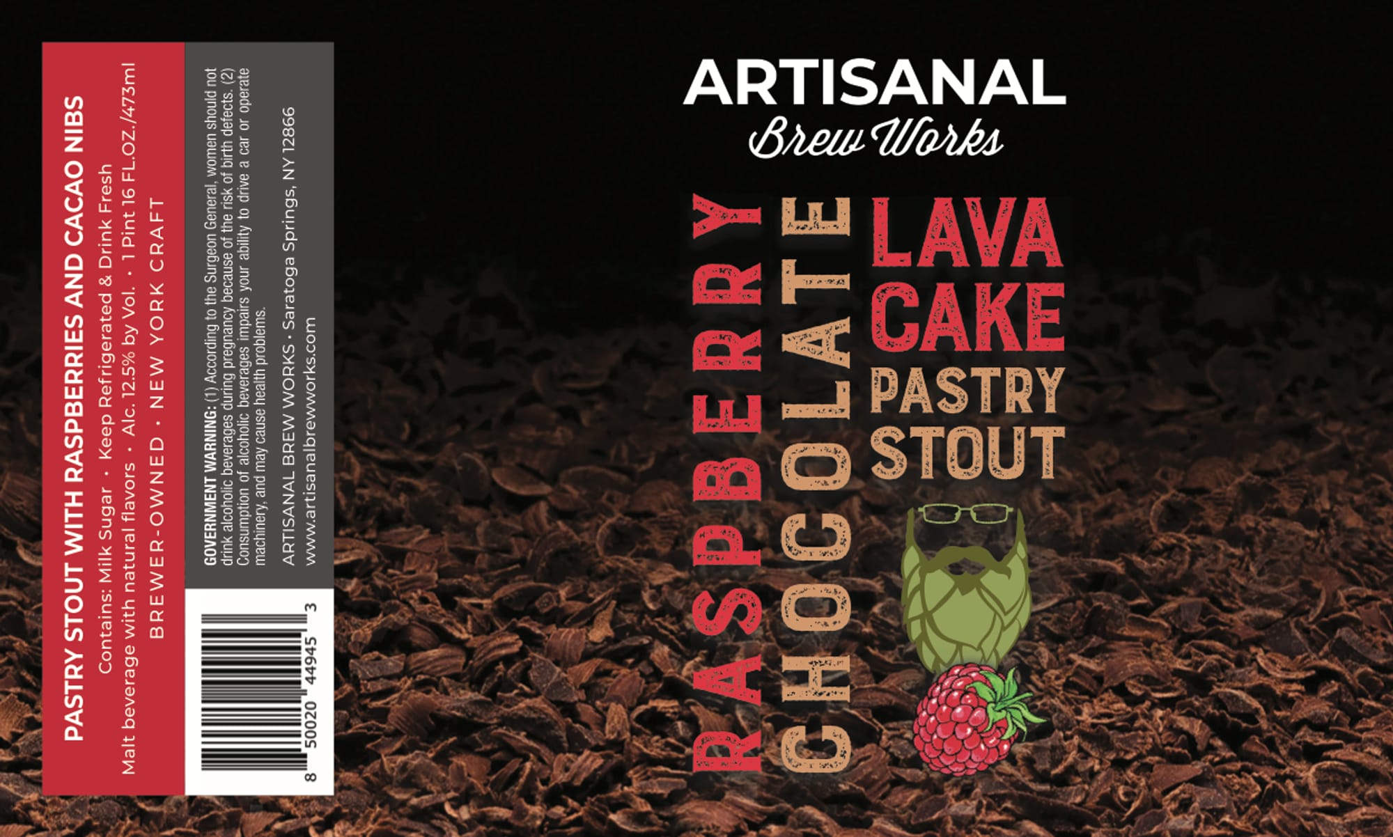 Raspberry Chocolate Lava Cake Pastry Stout by Artisanal Brew Works - beer label