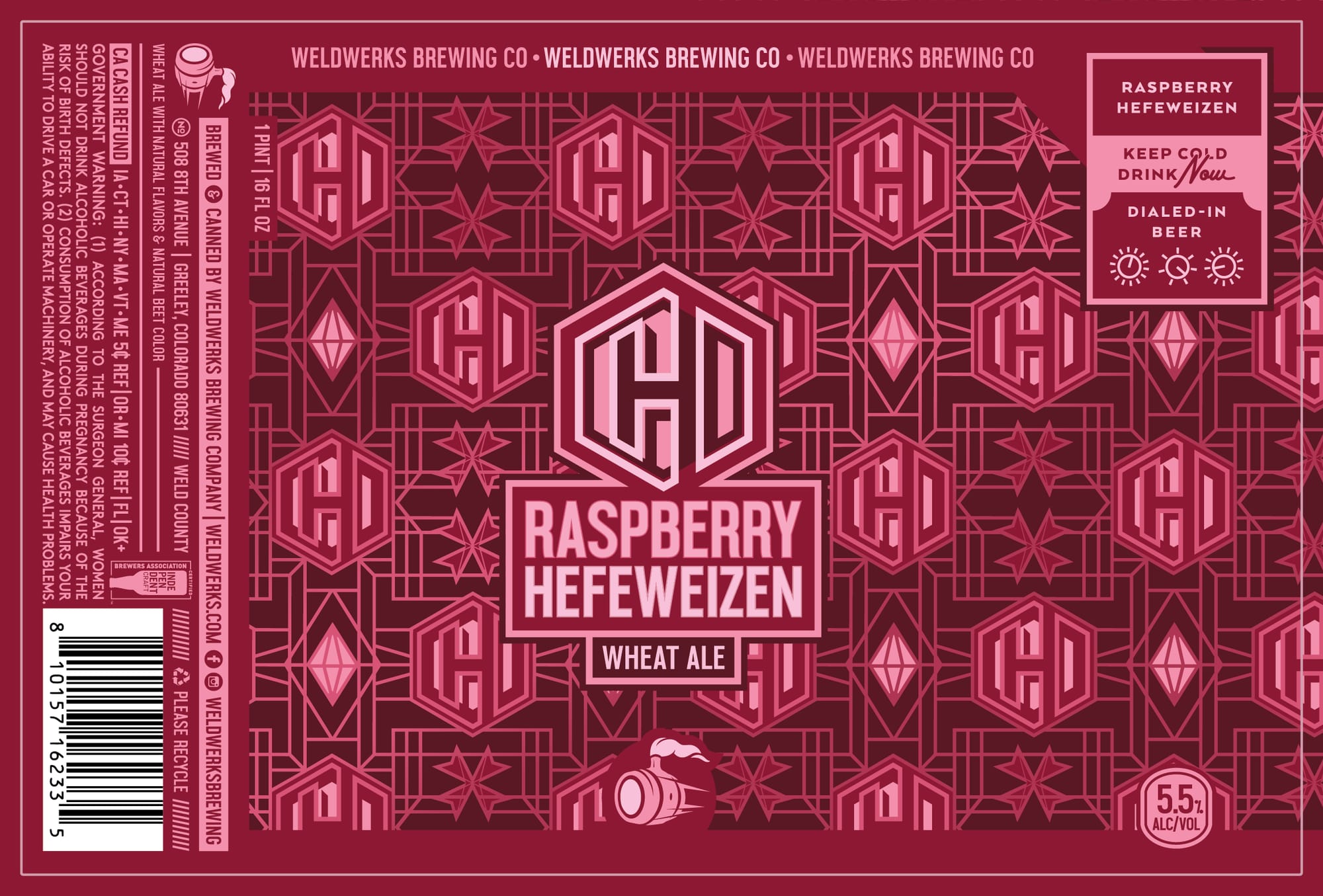 RASPBERRY HEFEWEIZEN by WELDWERKS - beer label