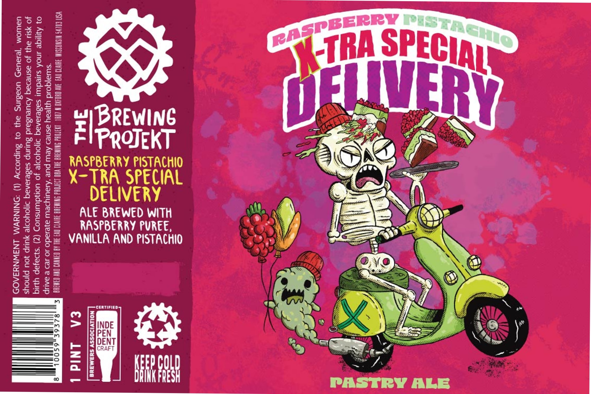 Raspberry Pistachio X-Tra Special Delivery by Fiore Brewing Projekt - beer label