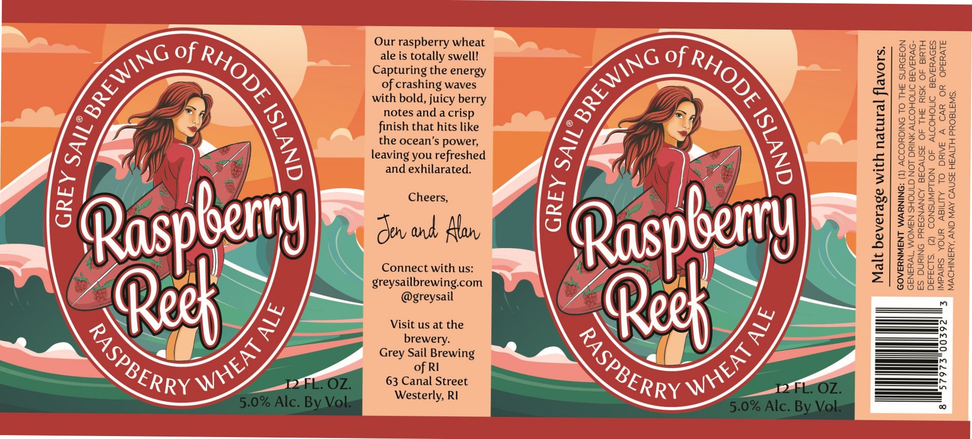 Raspberry Reef by Grey Sail Brewing - beer label
