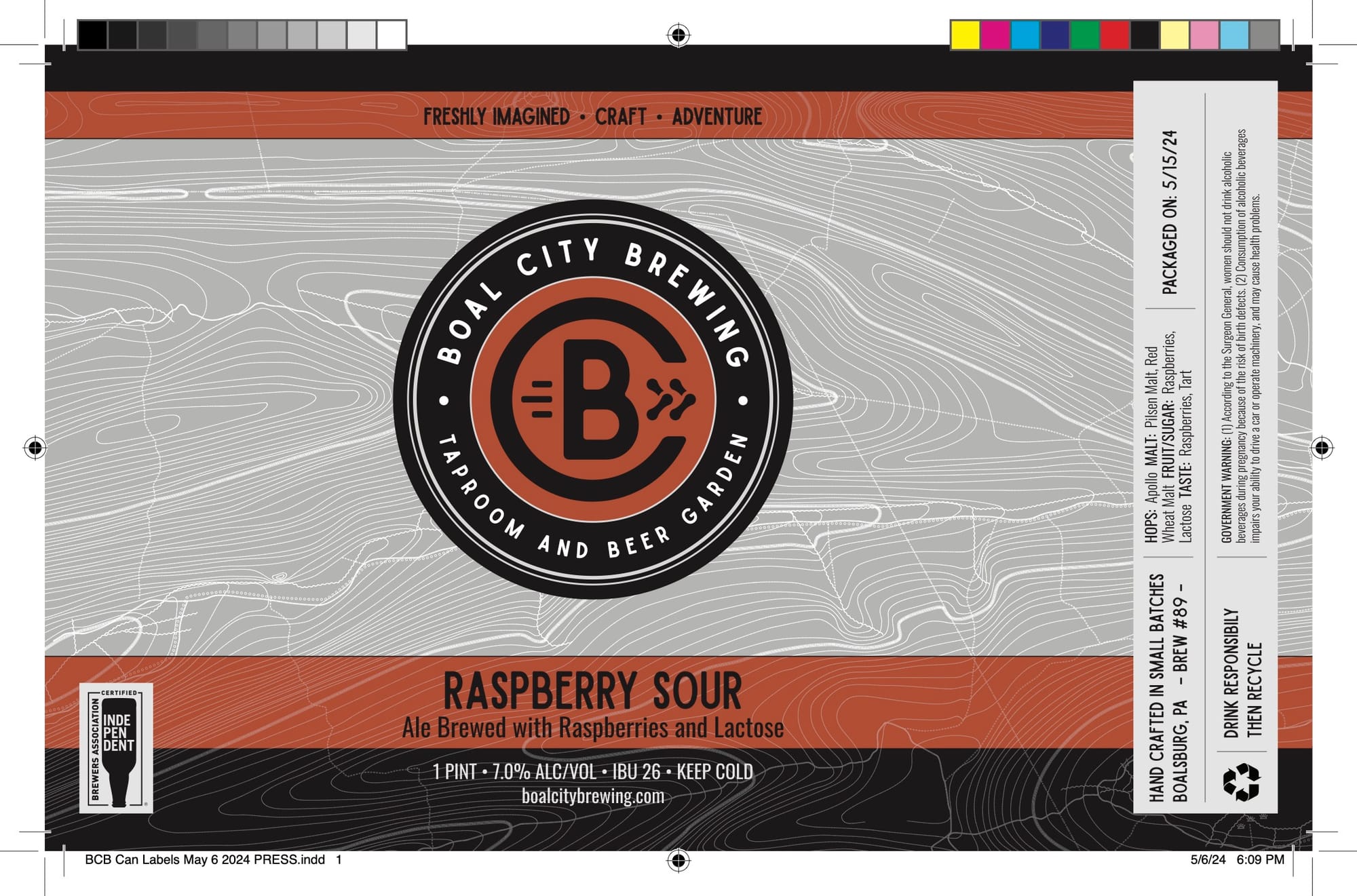 Raspberry Sour by Boal City Brewing - beer label