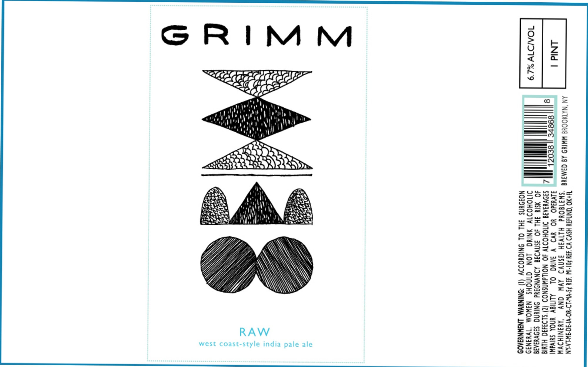 Raw by Grimm Artisanal Ales - beer label