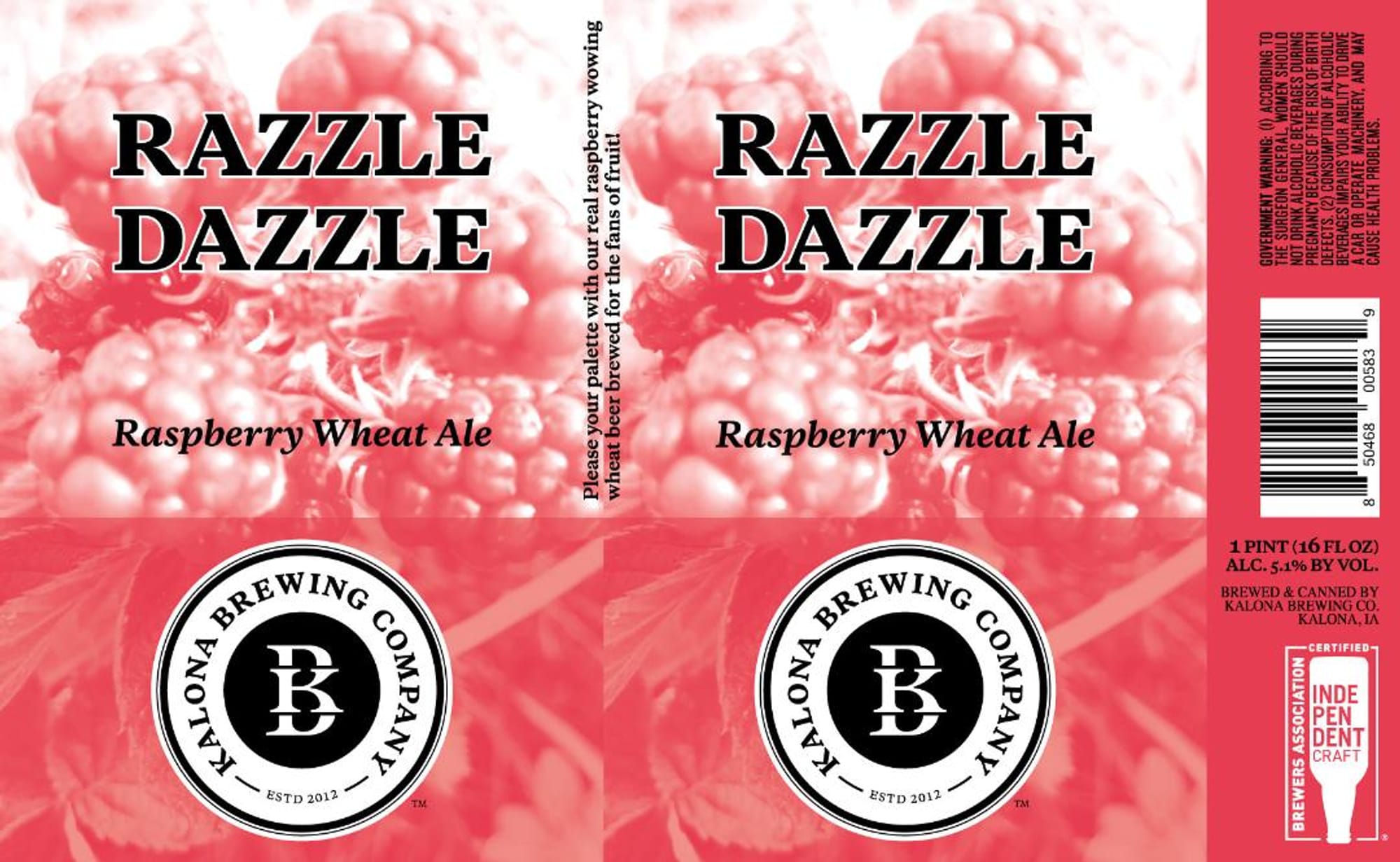 Razzle Dazzle by Kalona Brewing Company - beer label