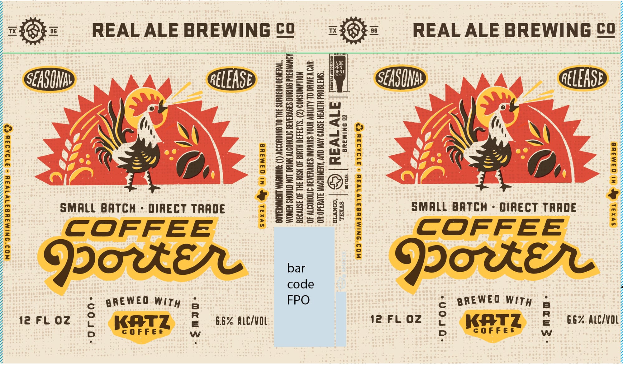 Coffee Porter by Real Ale Brewing Co. - beer label