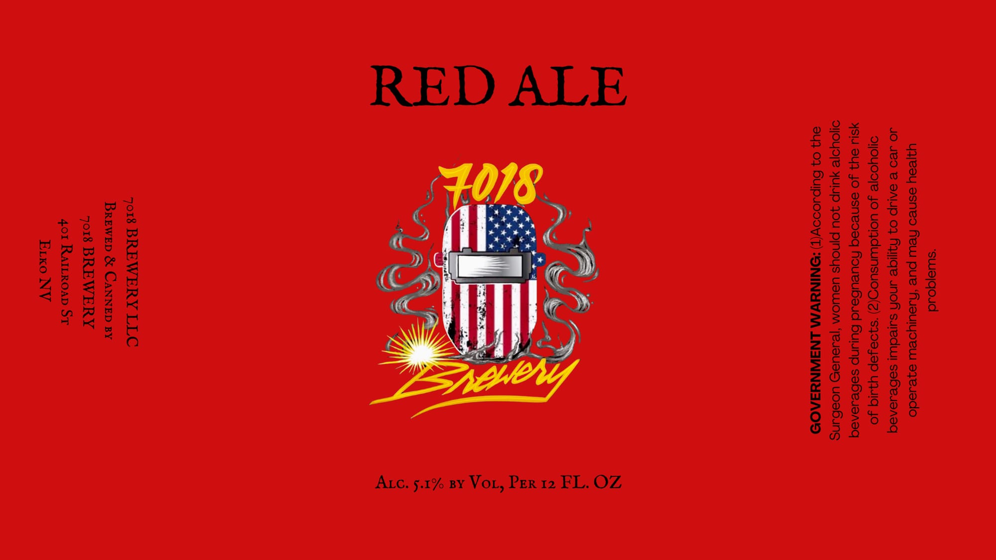 Red Ale by 7018 Brewery - beer label