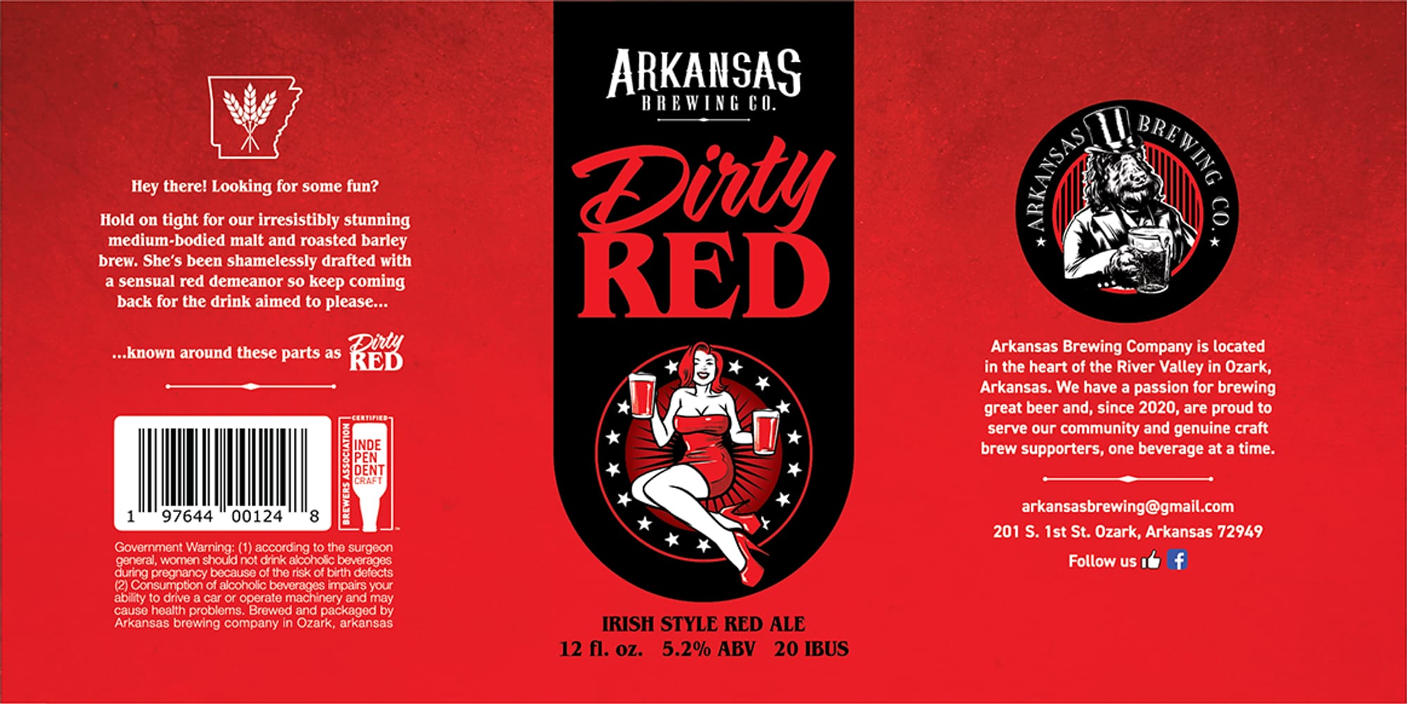 Dirty Red by Arkansas Brewing Co. - beer label