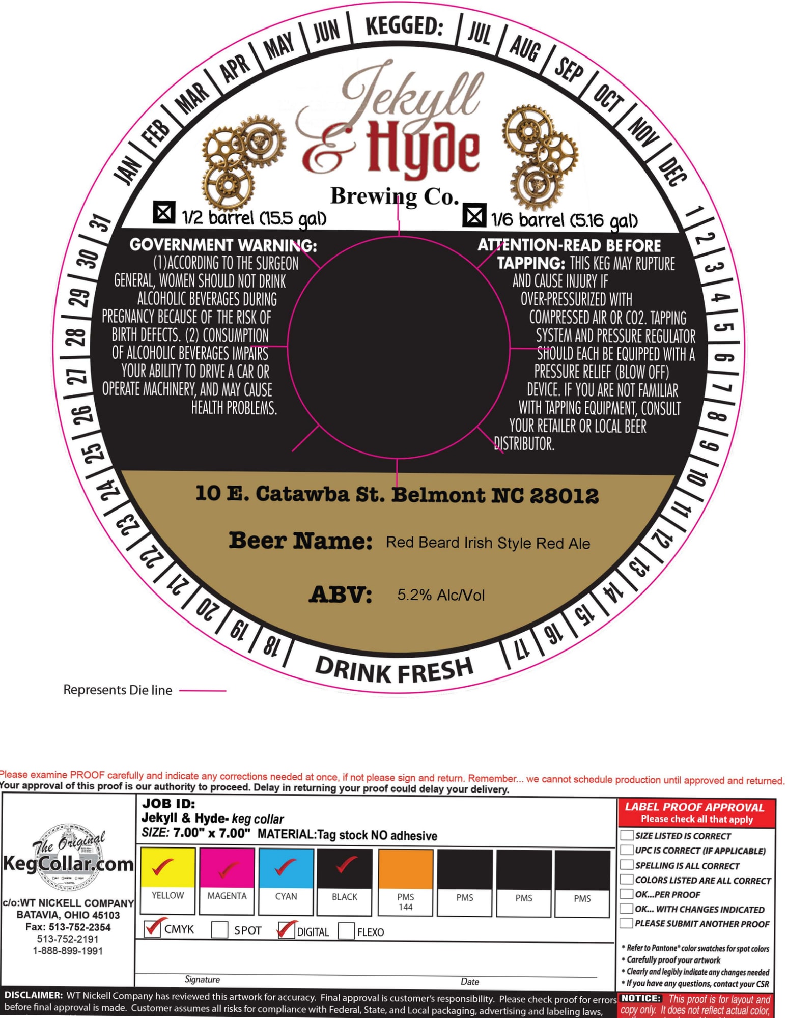 Red Beard Irish Style Red Ale by Jekyll & Hyde Brewing Co. - beer label