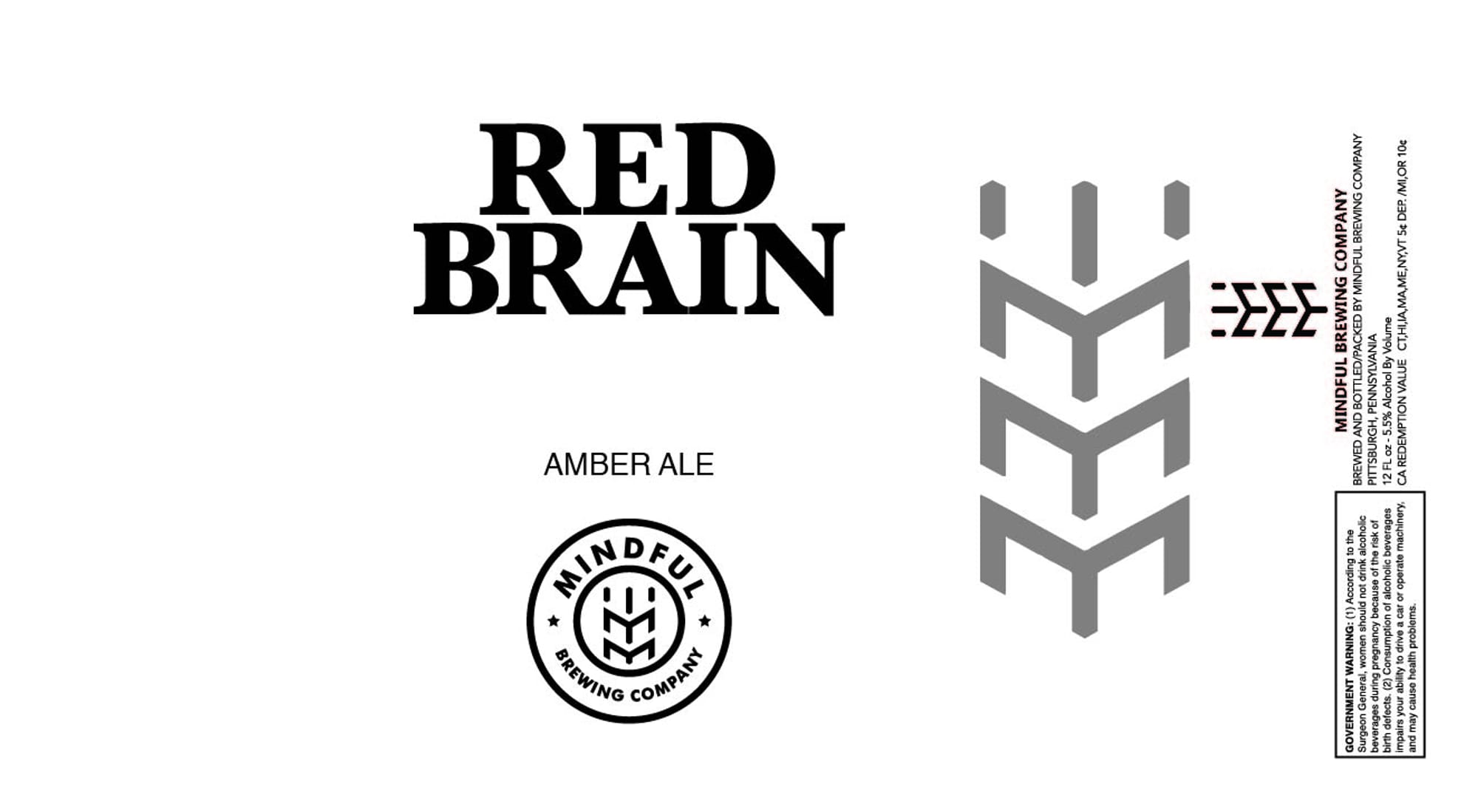 Red Brain by Mindful Brewing Company - beer label
