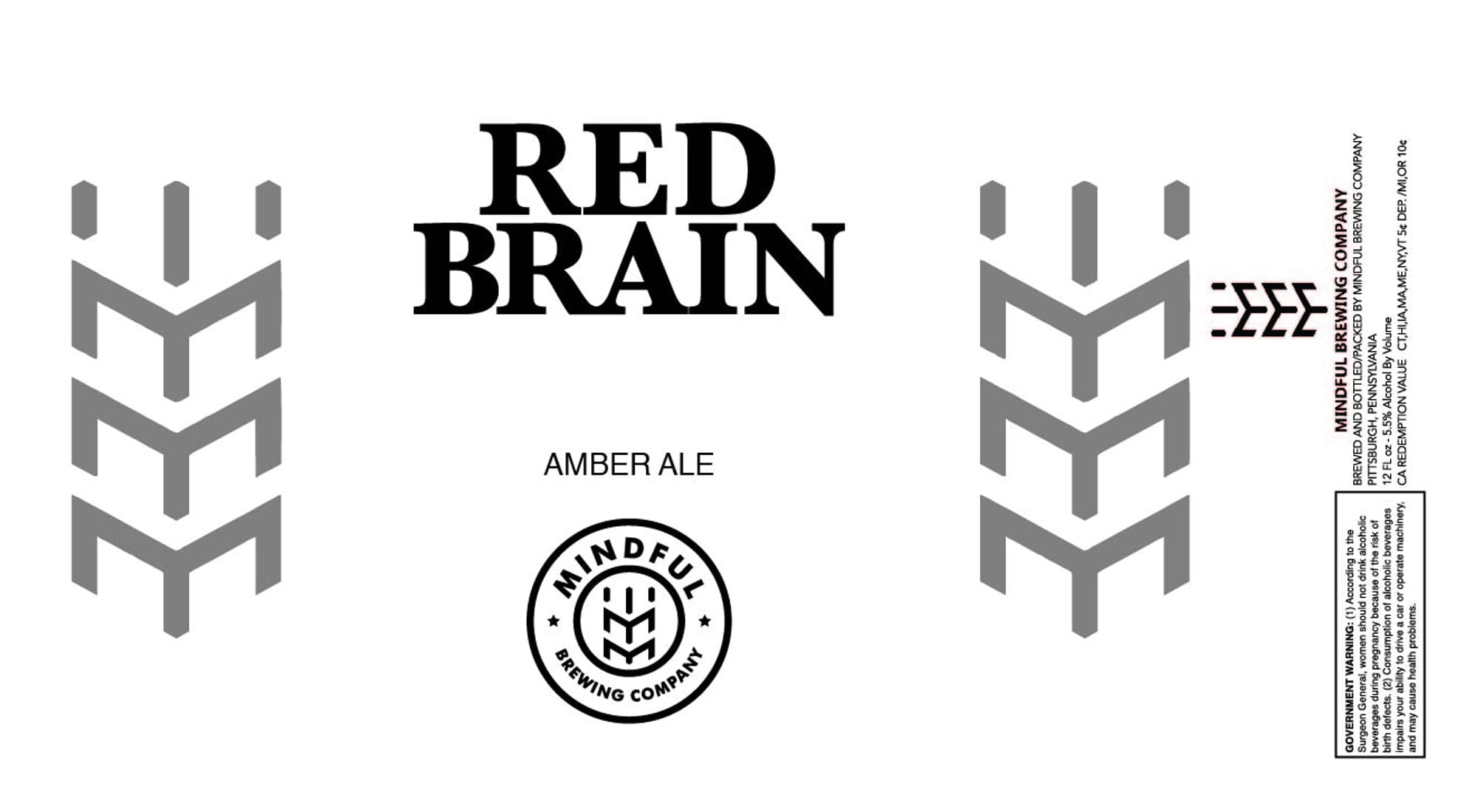 Red Brain by Mindful Brewing Company - beer label