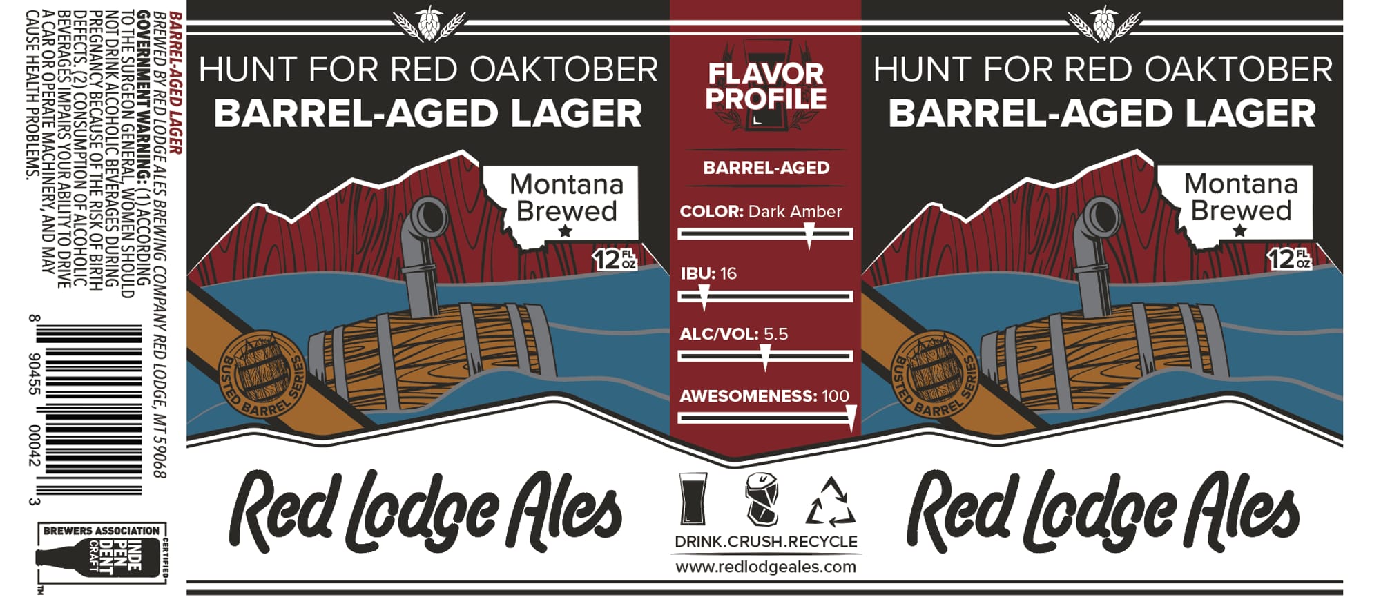 Hunt for Red Oktober by Red Lodge Ales - beer label