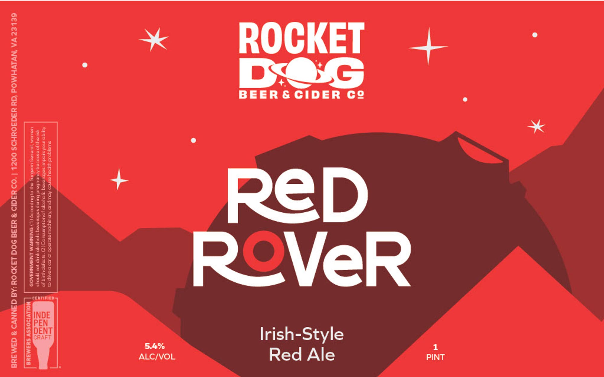 Red Rover by Rocket Dog Beer & Cider Co. - beer label