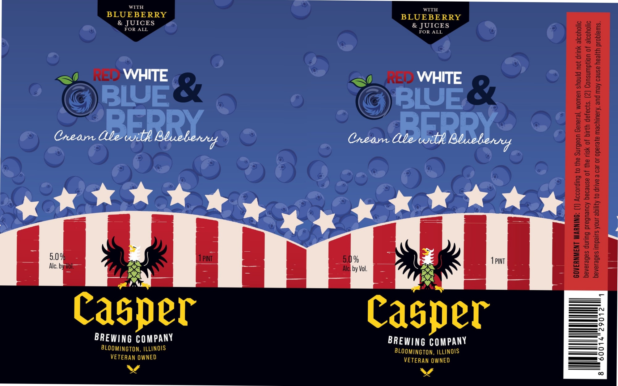 Red, White & Blue Berry by Casper Brewing Company - beer label