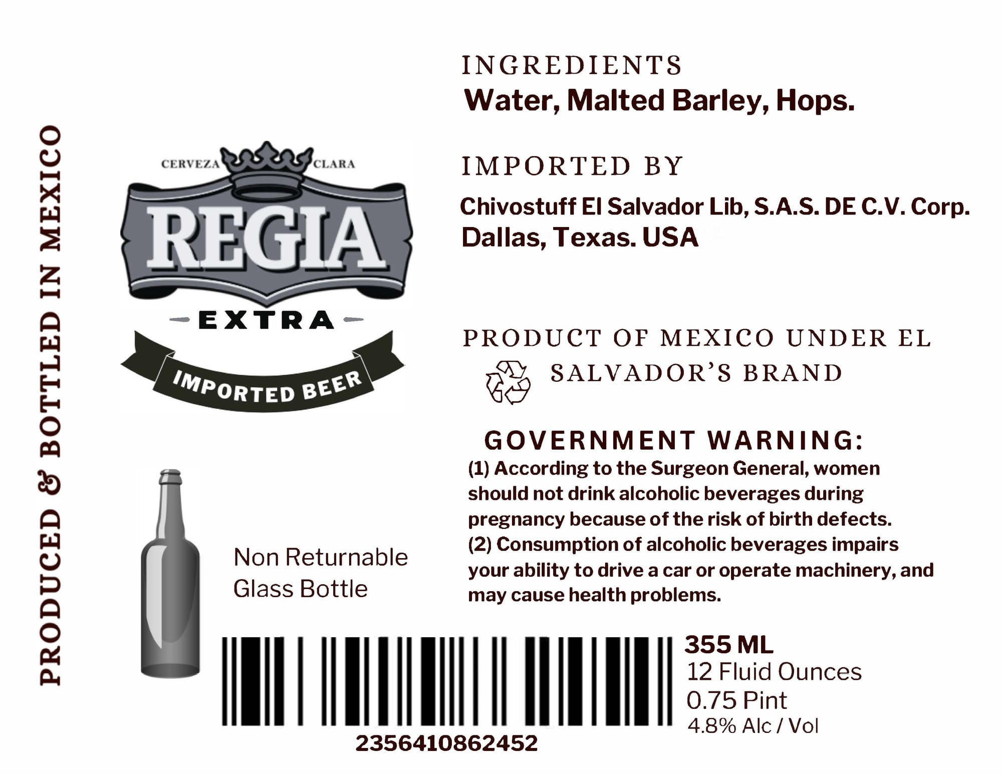 Regia Extra by Cerveza Regia - beer label