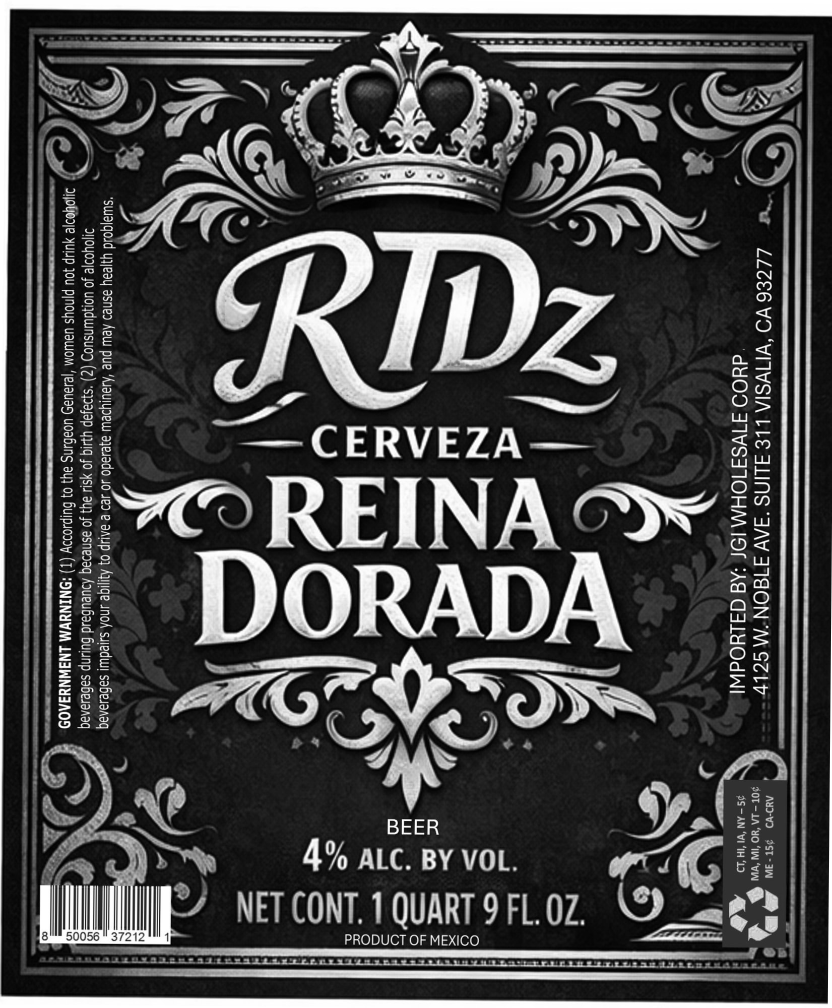 Reina Dorada by IGI Wholesale Corp. - beer label