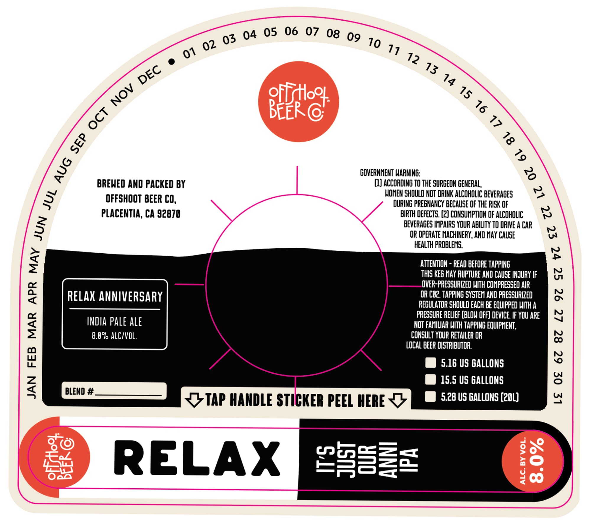 Relax Anniversary by Offshoot Beer Co. - beer label