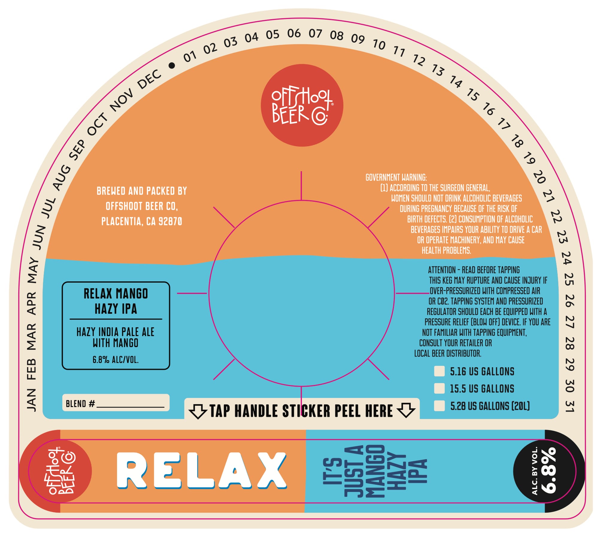 Relax Mango Hazy IPA by Offshoot Beer Co. - beer label