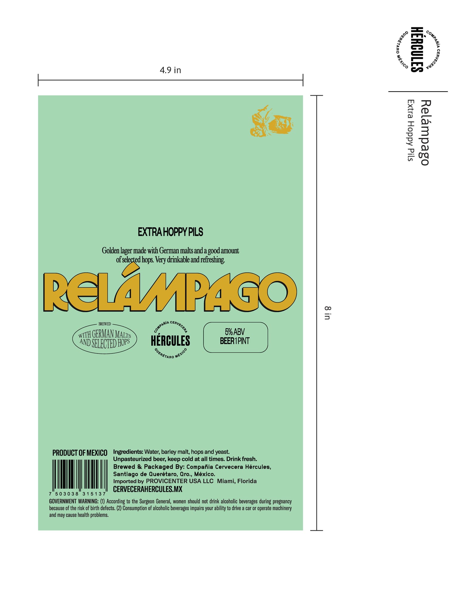 Relámpago by Cervecería Hércules - beer label