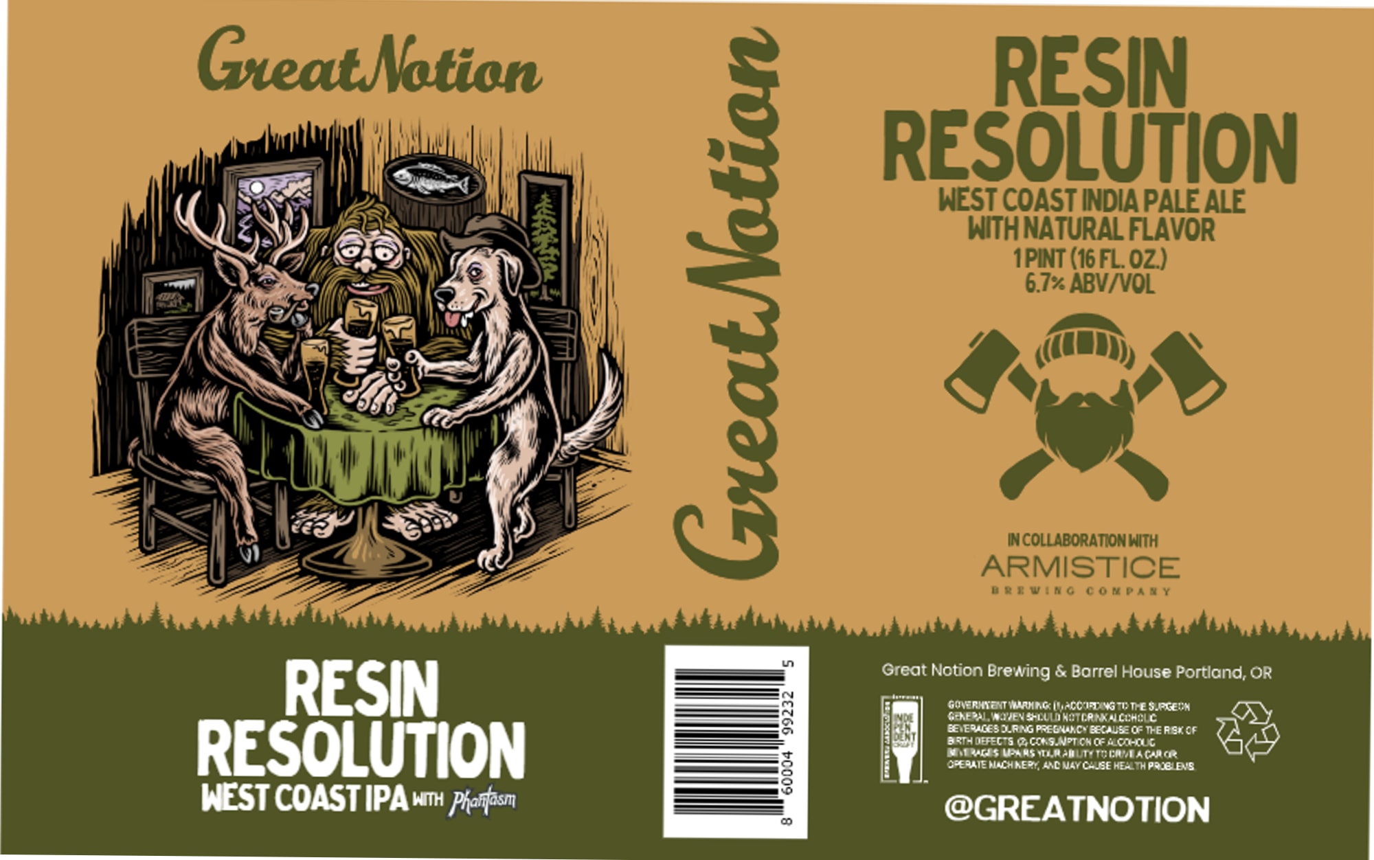 Resin Resolution by Great Notion Brewing & Barrel House - beer label
