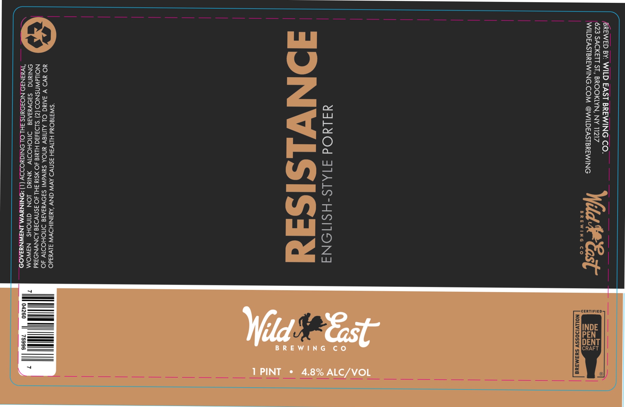 Resistance by Wild East Brewing Co. - beer label